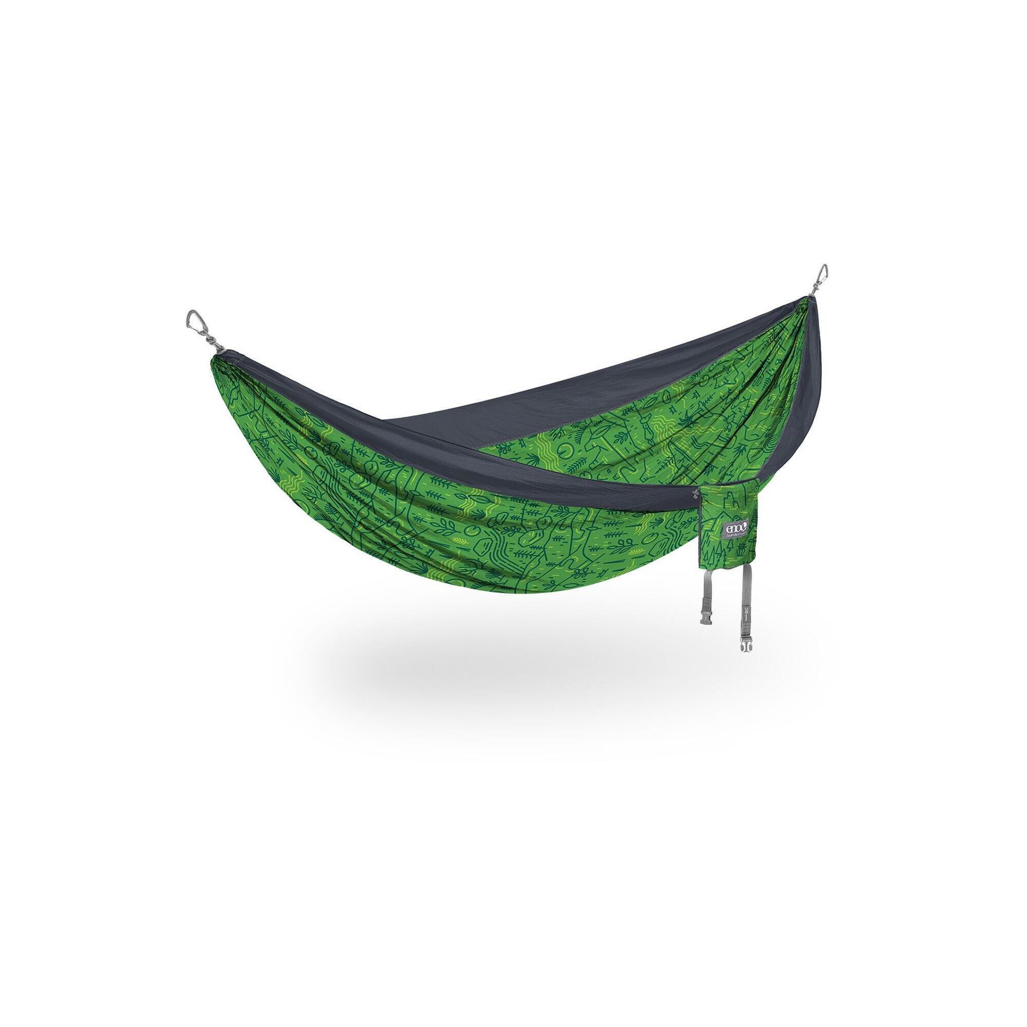 Hamak ENO DoubleNest Print Giving Back Hammock - outside lnt/charcoal
