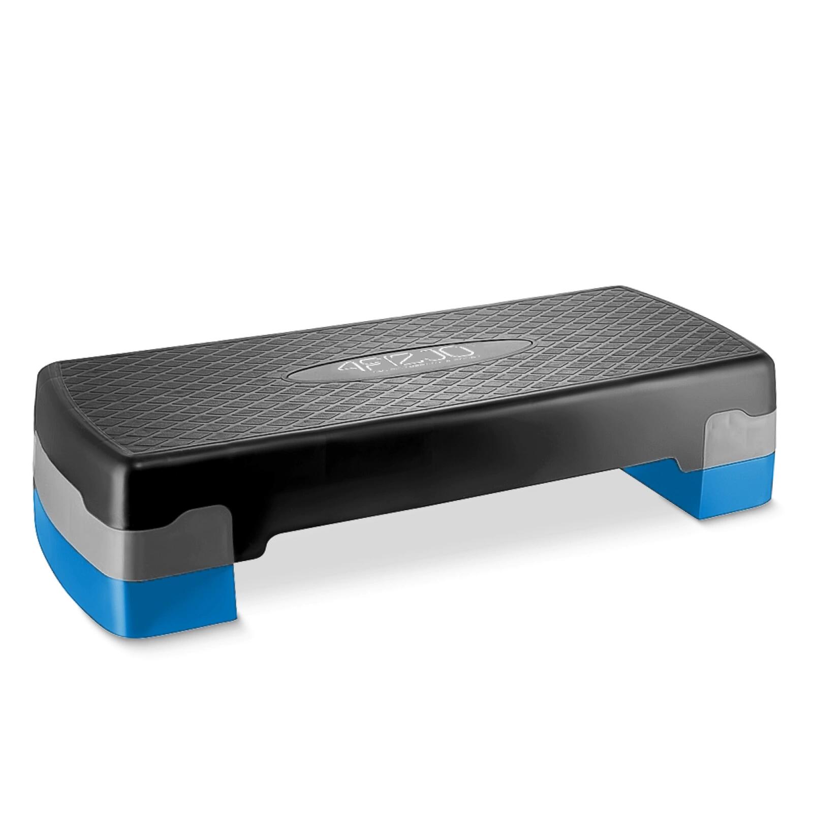 Step do aerobiku do ćwiczeń fitness 4FIZJO STANDARD 2-stopniowy czarno-niebieski