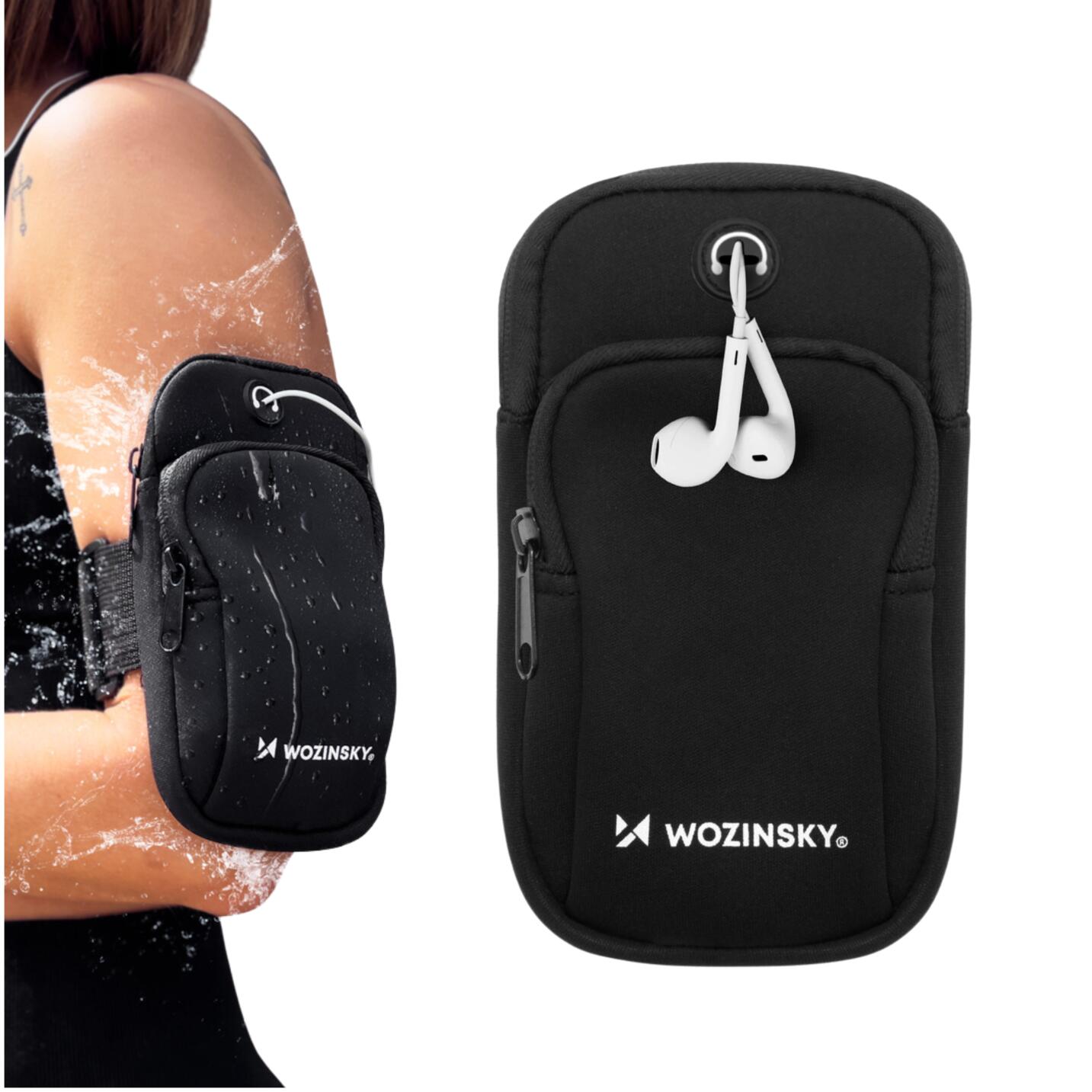 Wozinsky opaska na telefon do biegania armband czarna