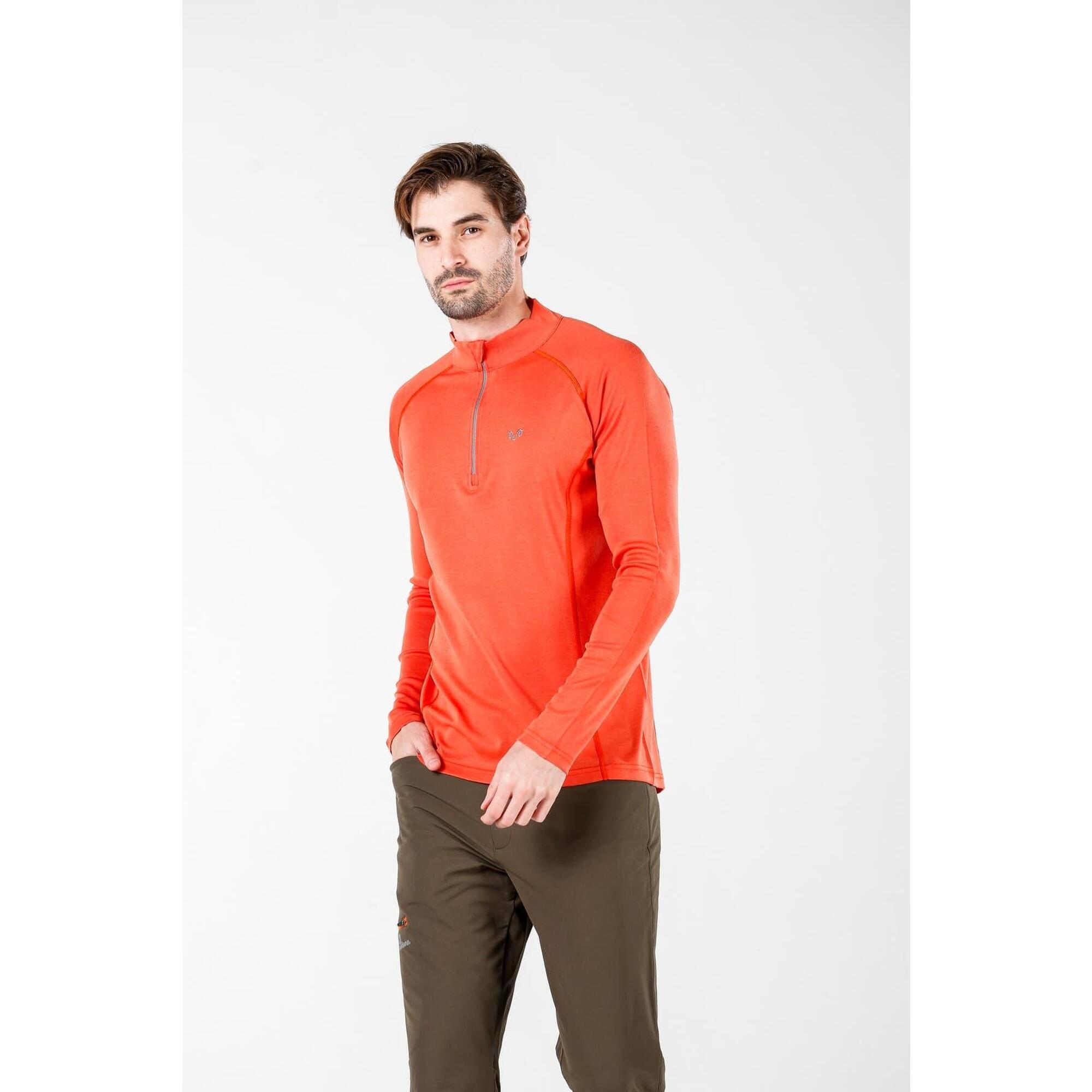 Astro - męska koszulka 100% wełna merino z zamkiem (195 g/m²)