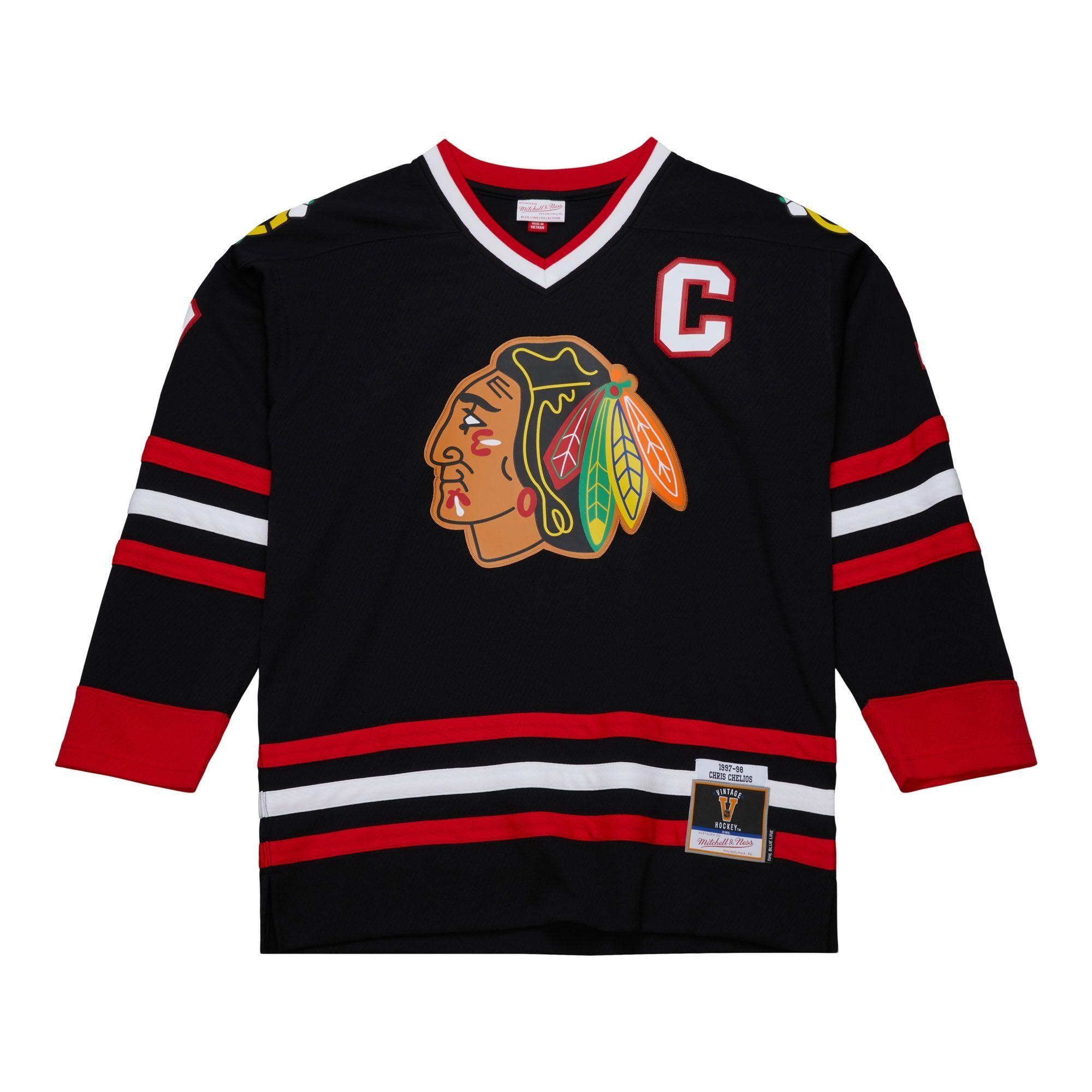 Koszulka T-shirt Mitchell & Ness Chris Chelios Chicago Blackhawks czarna