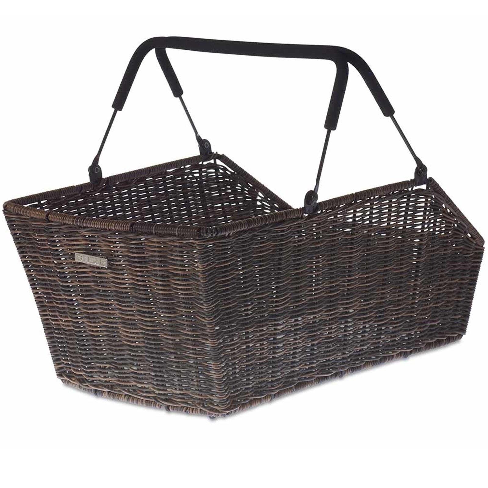 Kosz Rowerowy Cento Rattan Look Multi System 49 X 34 X 26 Cm - Brązowy