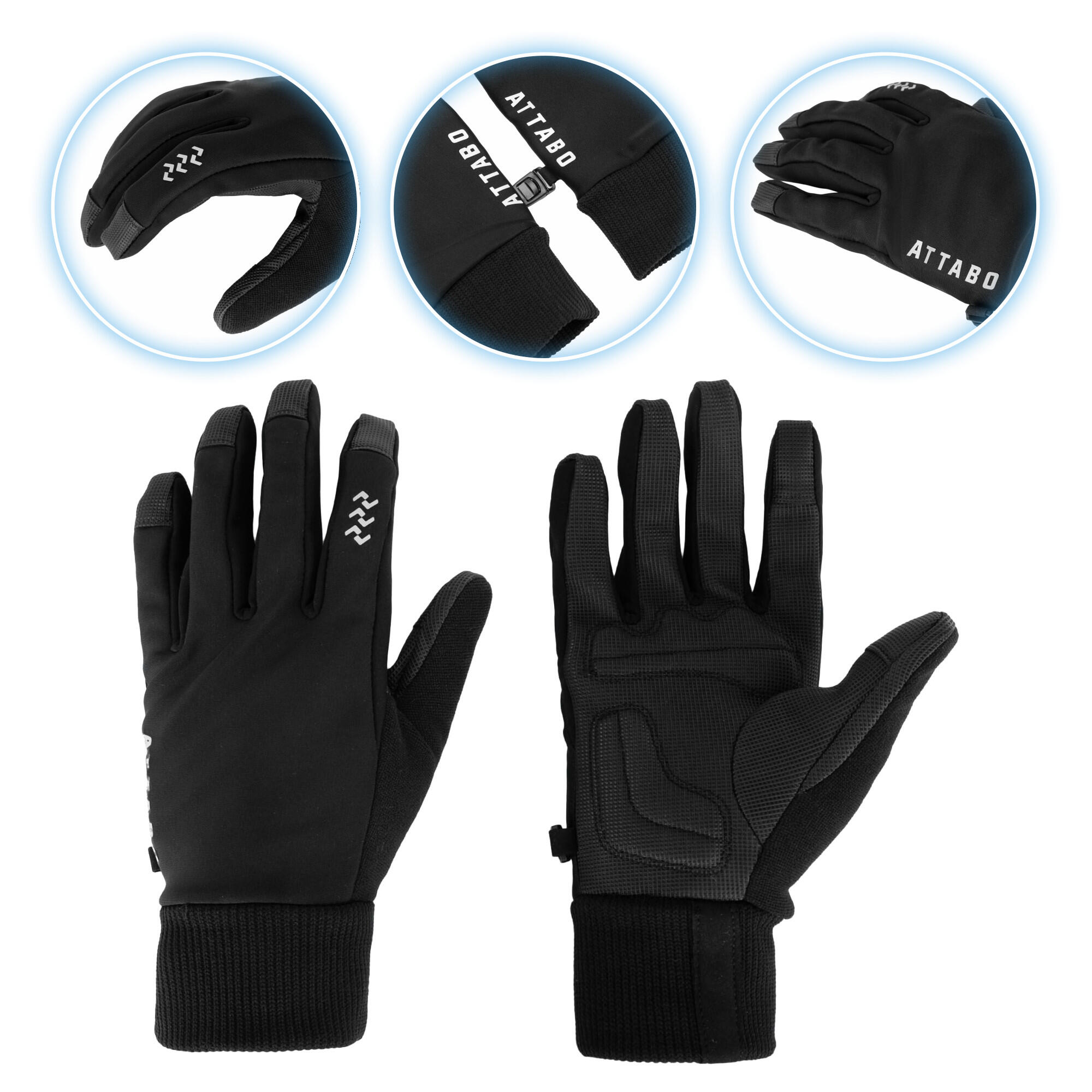 Rękawiczki rowerowe ATTABO LOREEF GLOVES windproof ocieplane