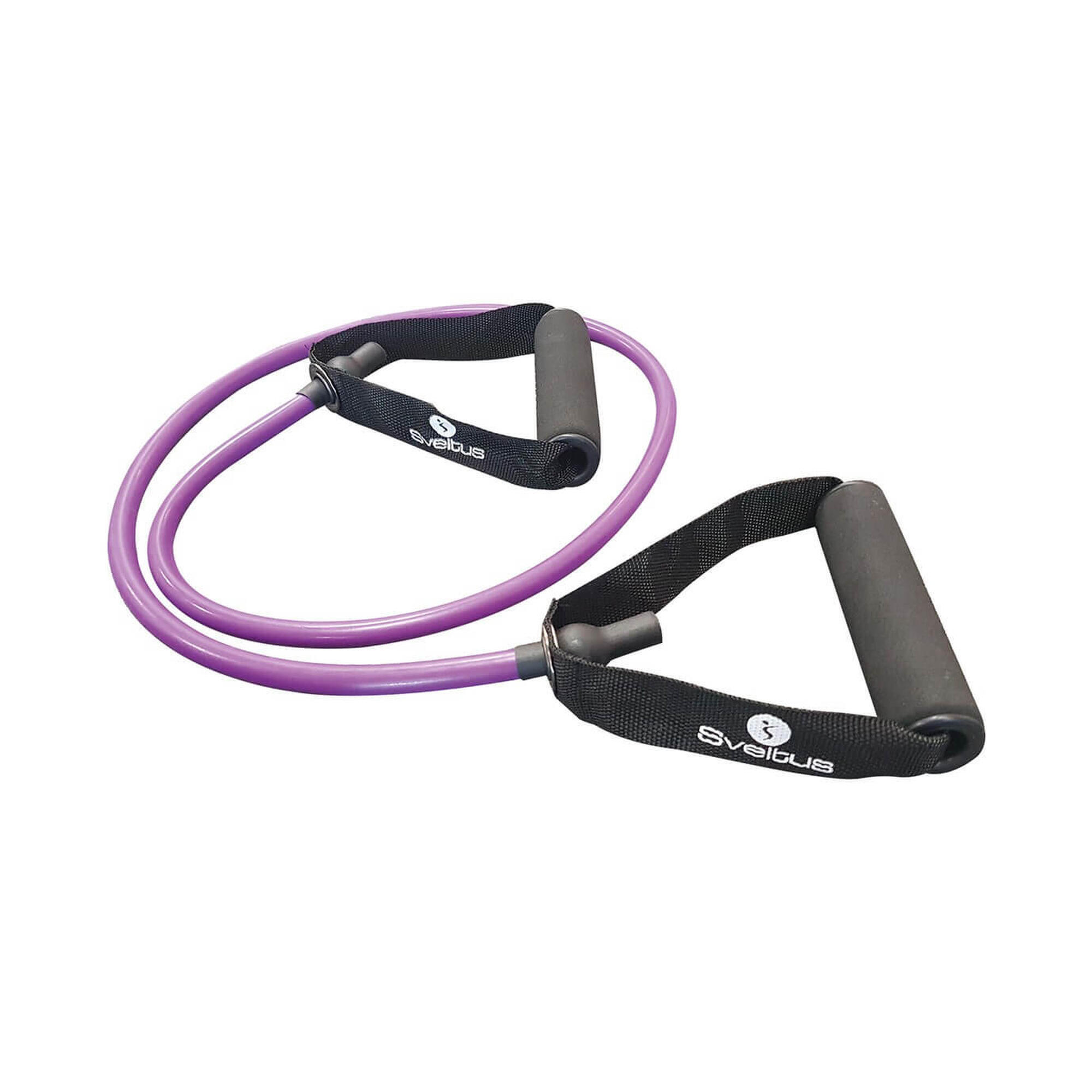 Guma oporowa do ćwiczeń z uchwytem Sveltus średnia fioletowa