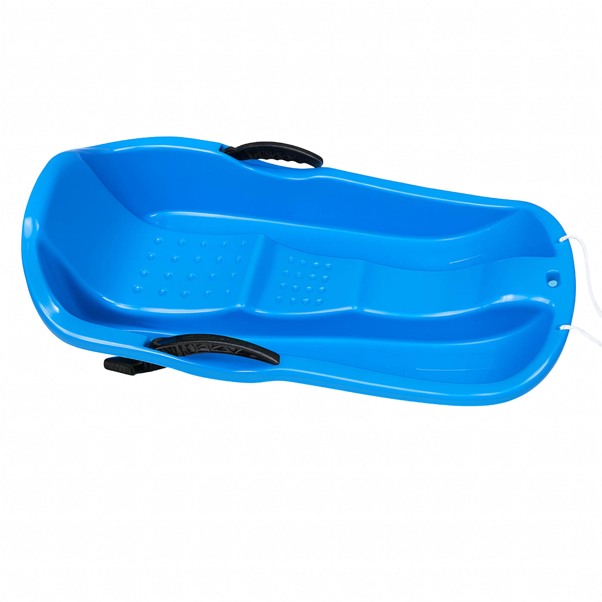 Duże Sanki Plastikowe Niebieskie Dla Dzieci Z Oparciem Ślizg Z Hamulcami