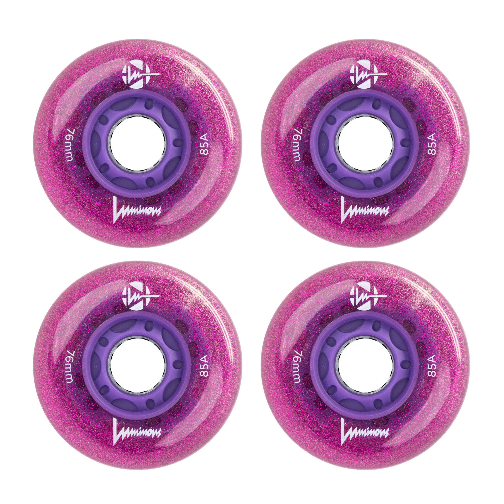 4 kółka do rolek fitness Luminous LED 76mm/85a świecące