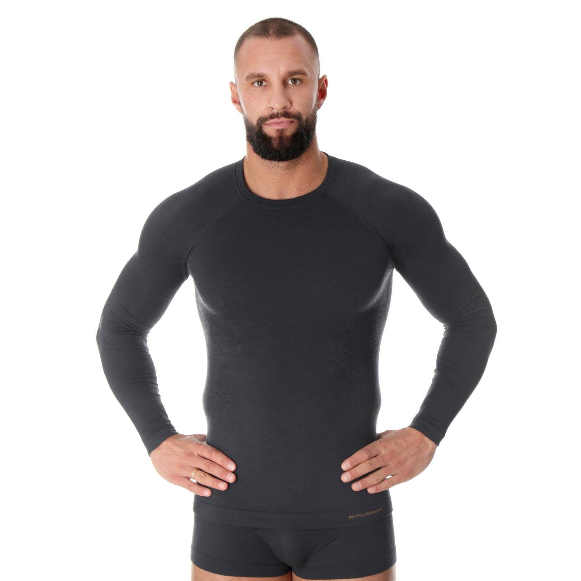 Koszulka wełniana z długim rękawem męska Brubeck ACTIVE WOOL