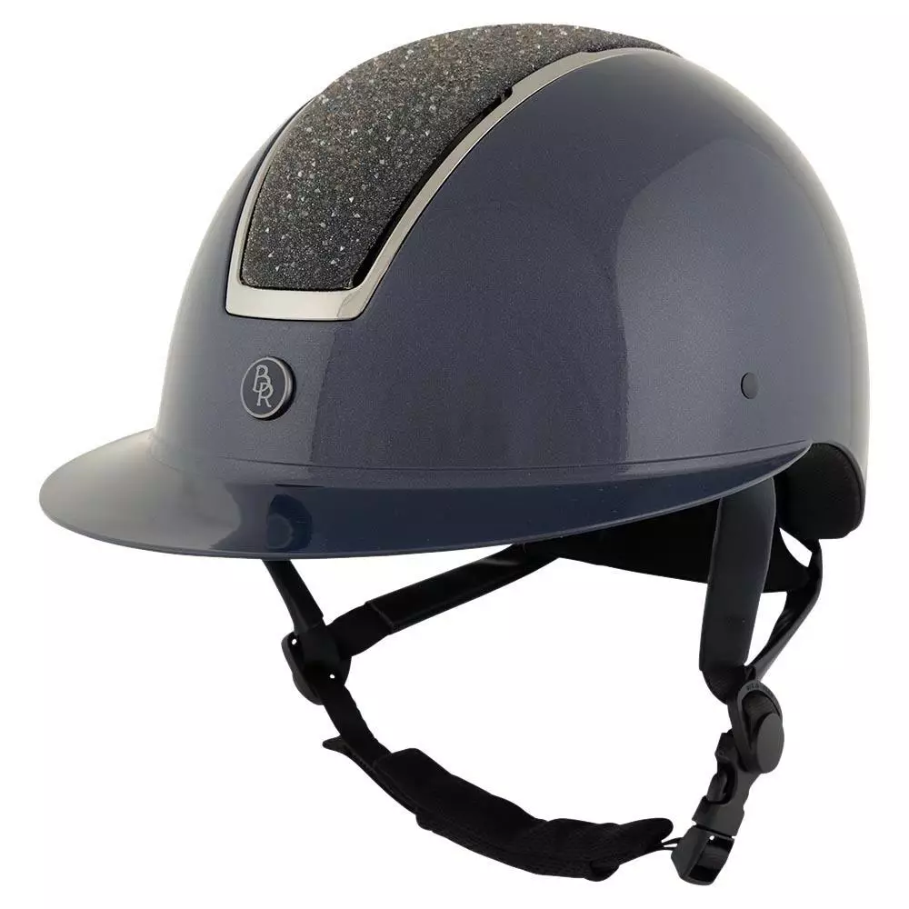 Kask jeździecki z daszkiem polo BR Equitation Omega Glamourous Glossy