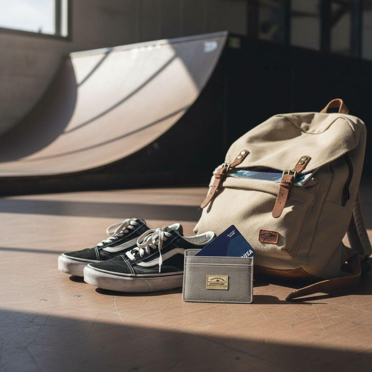 Etui na karty z płótna z blokadą RFID szare