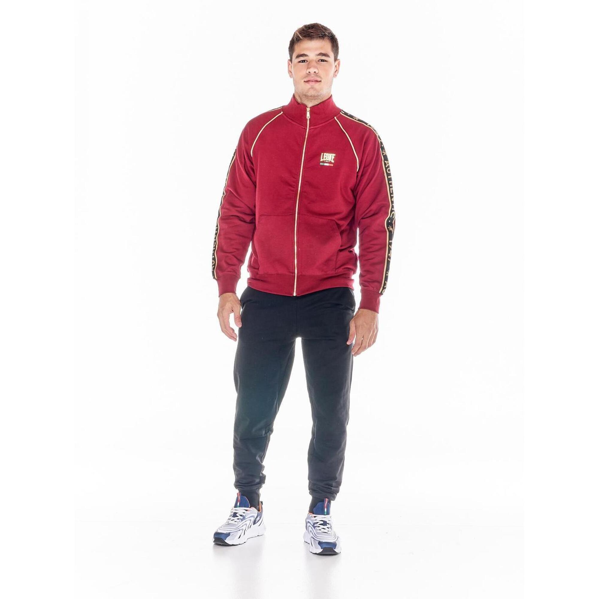 ZŁOTY męski dres ze stojącym kołnierzem i zamkiem błyskawicznym