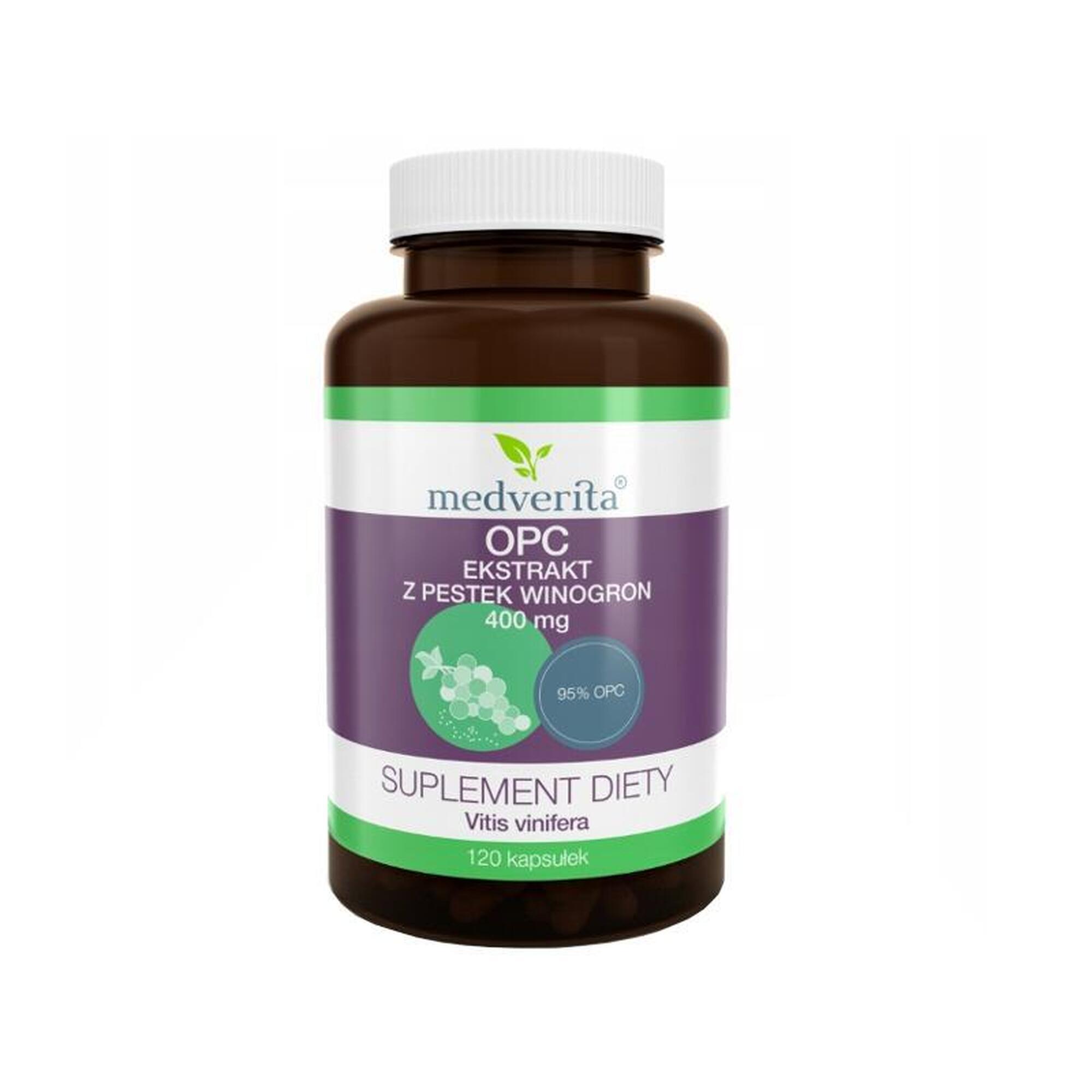 OPC 95% ekstrakt z pestek winogron MEDVERITA 120 kaps