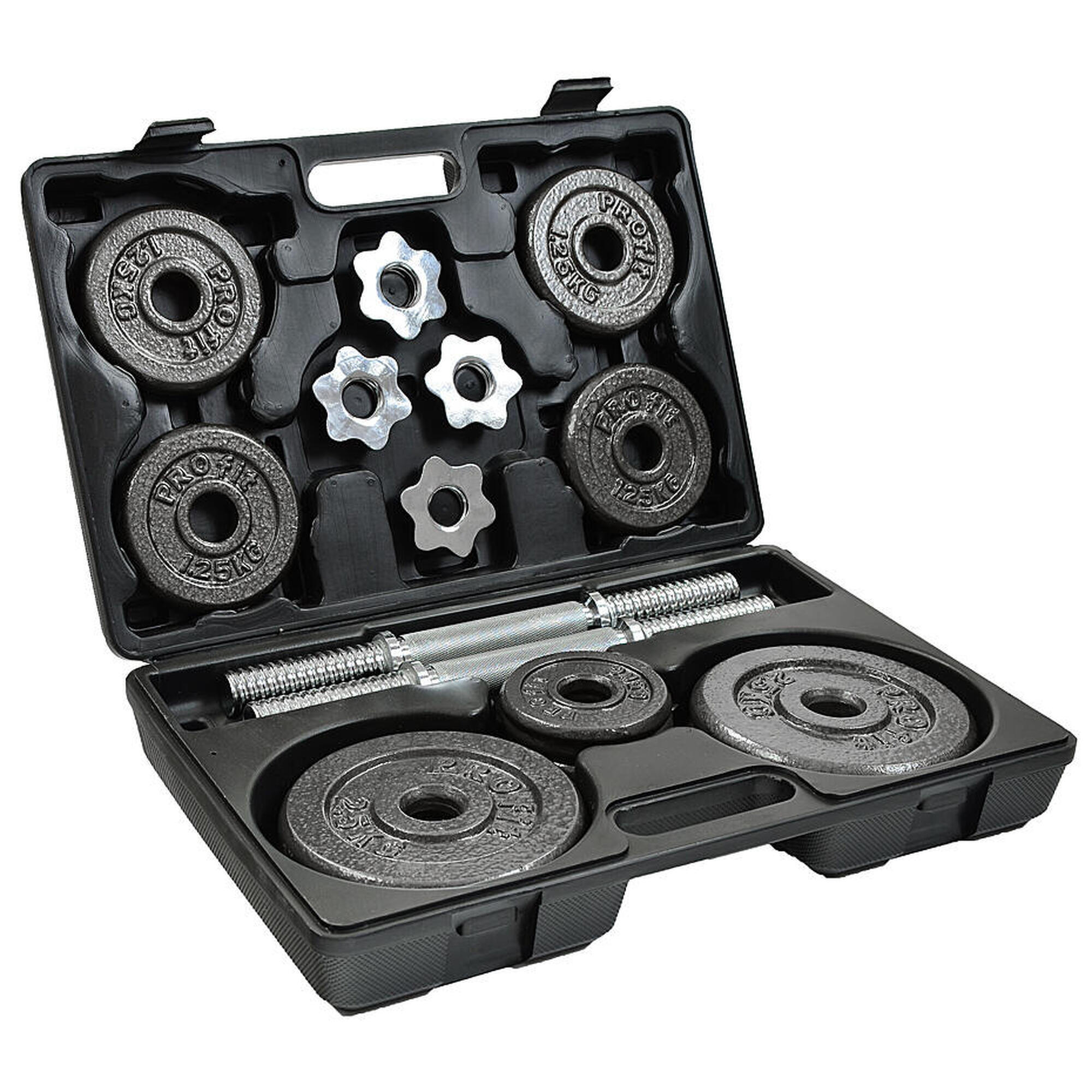 Hantle żeliwne 2x10 kg Profit Hammertone w walizce