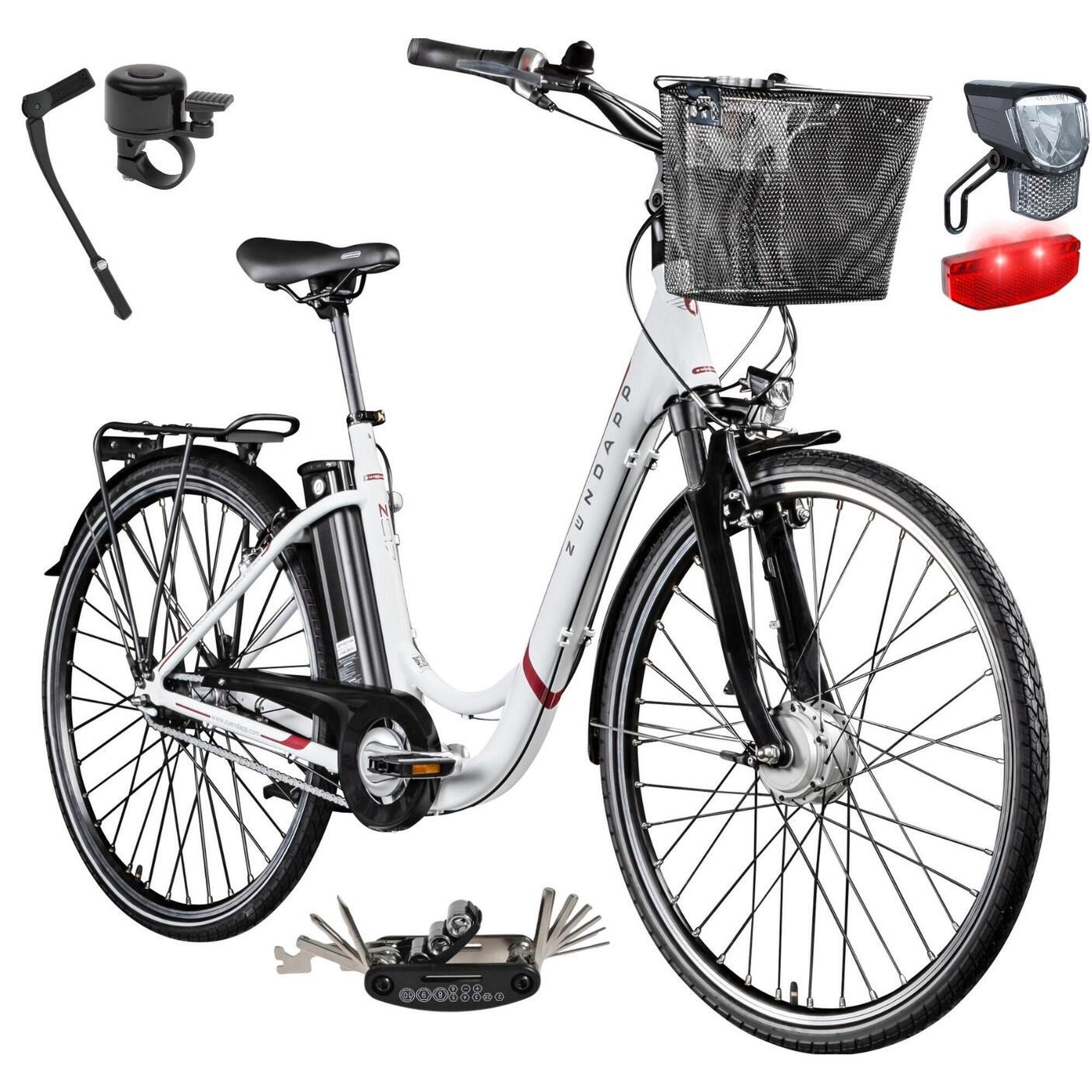 Rower Elektryczny Damski Miejski Koła 28" LCD SHIMANO Nexus 250 W Błotniki