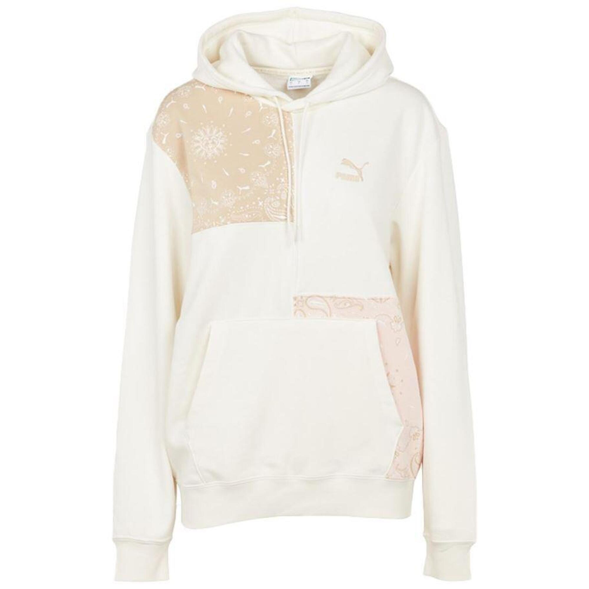 Puma Damska Bluza Kapuśnik Biała/Różowa