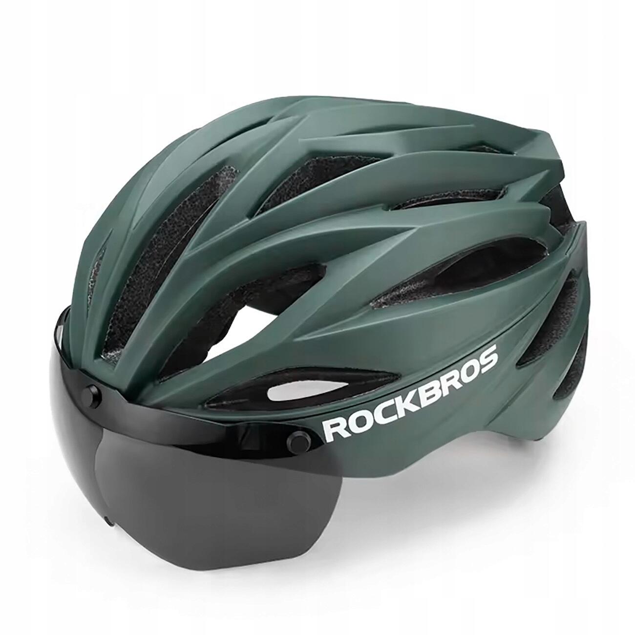 Kask rowerowy Rockbros biały z odpinaną szybką UV unisex regulowany 58-62 cm