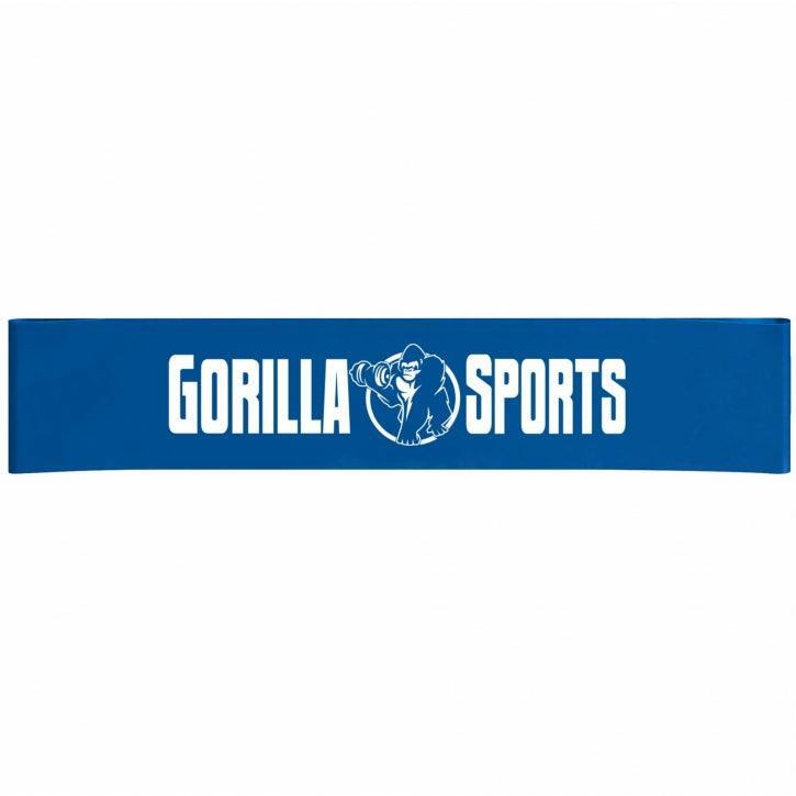 Guma fitnes oporowa krótka, niebieska Gorilla Sports
