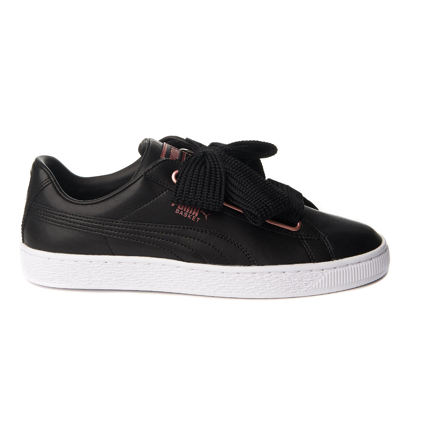 PUMA Basket Heart Leather ZLN 0300 — czarne skórzane trampki