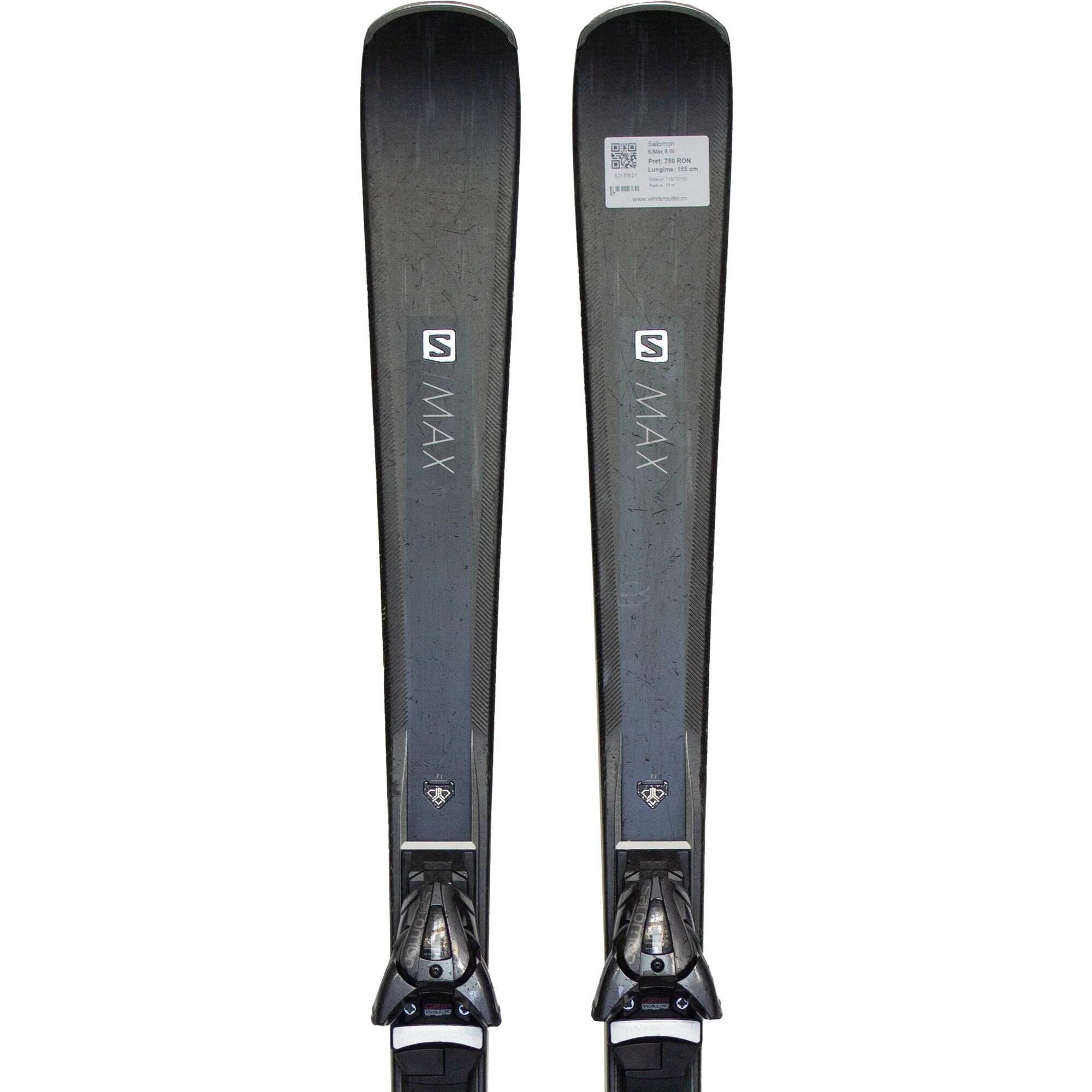 Second Life- Narty SALOMON S/Max 8 W, 155 cm- Stan dobry