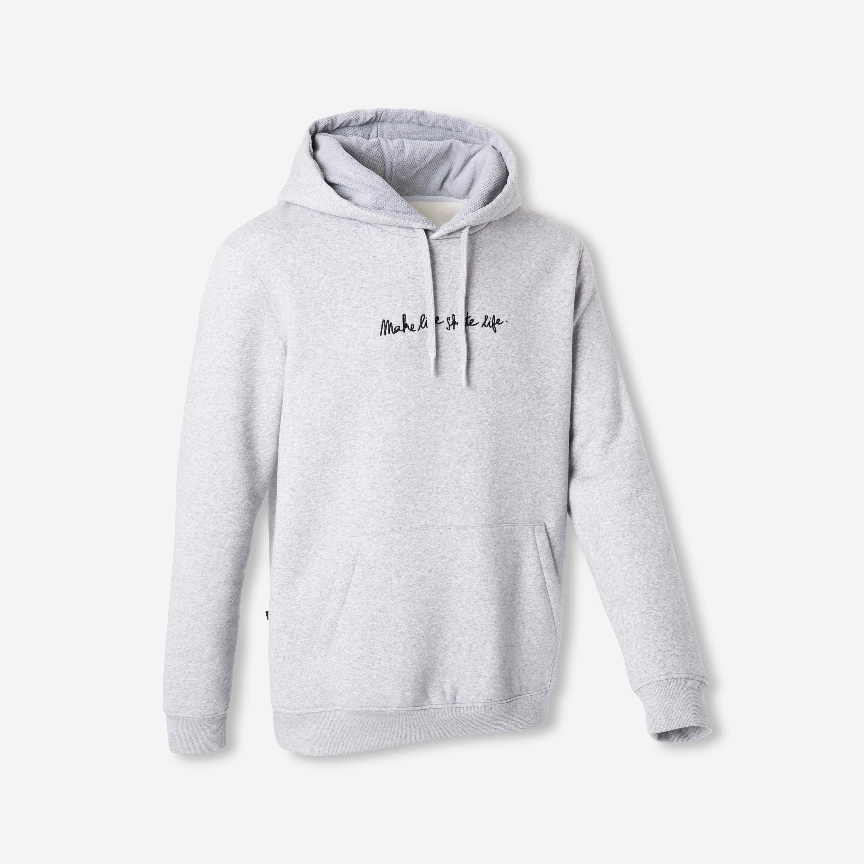 Bluza na deskorolkę HD500 szara melanżowa we współpracy z Make Life Skate Life