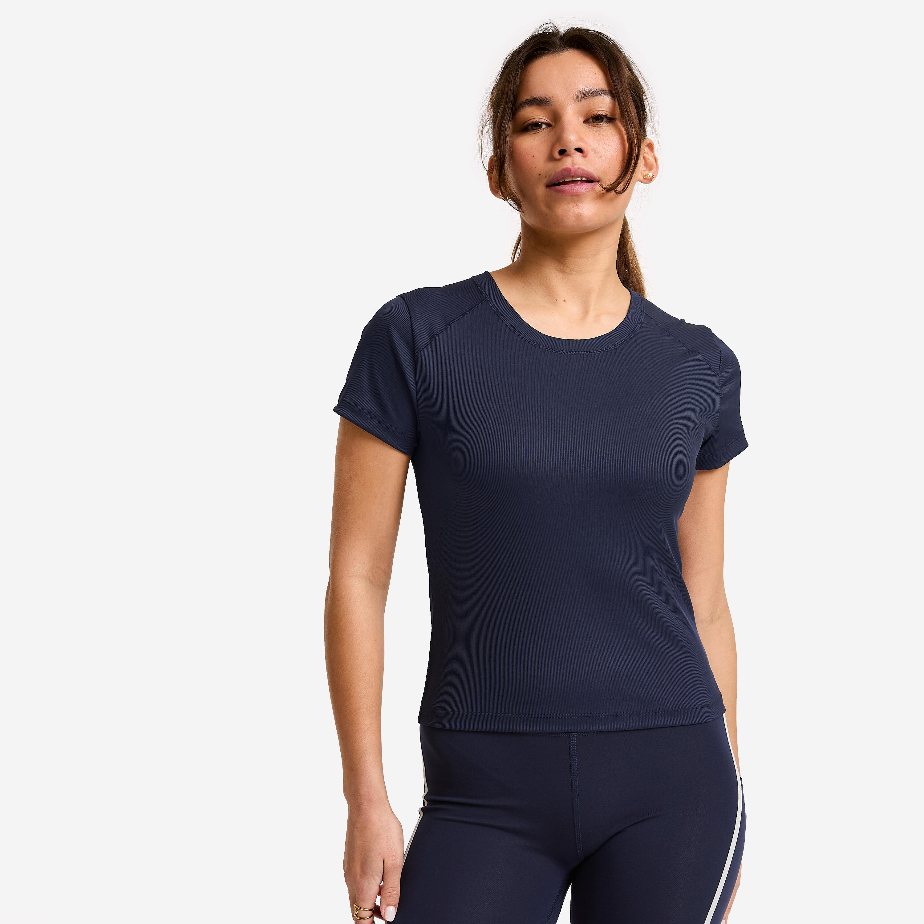 Koszulka fitness damska Domyos prążkowana