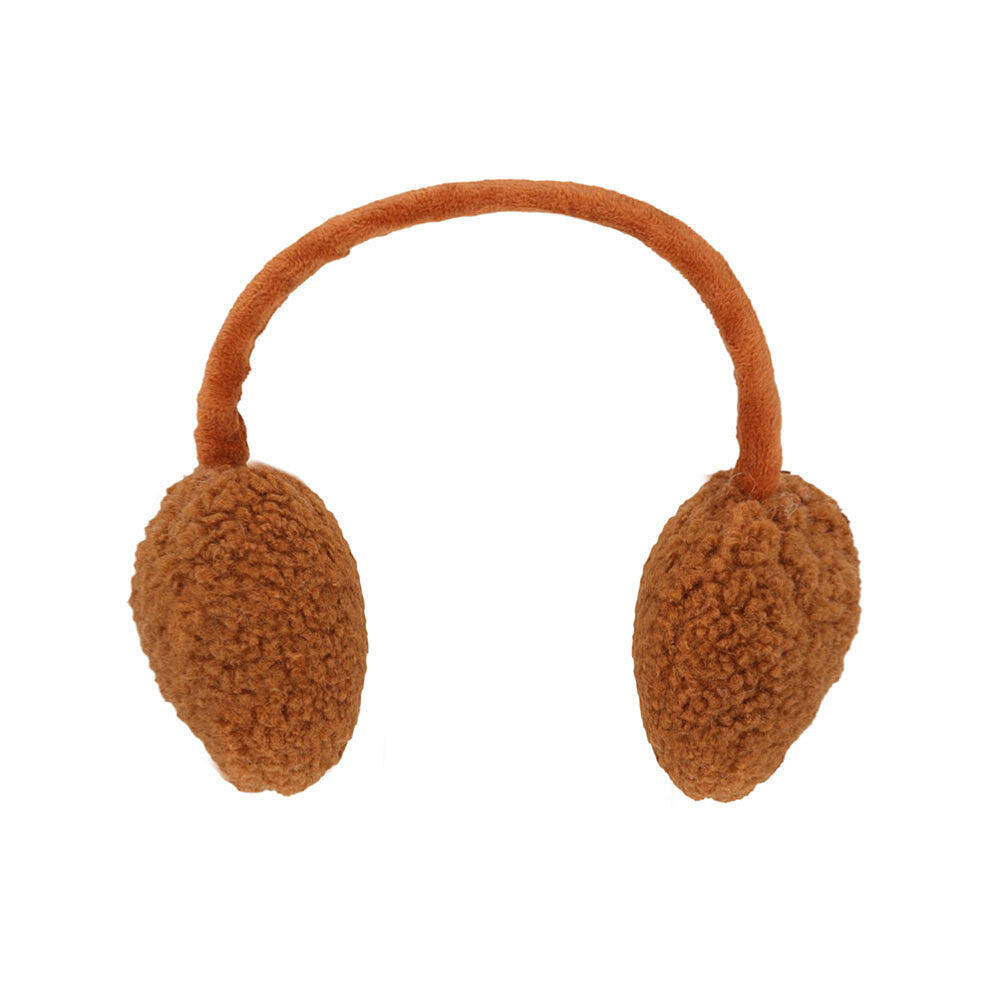 Nauszniki damskie - Teddy Wool - Średni brąz - Jeden rozmiar