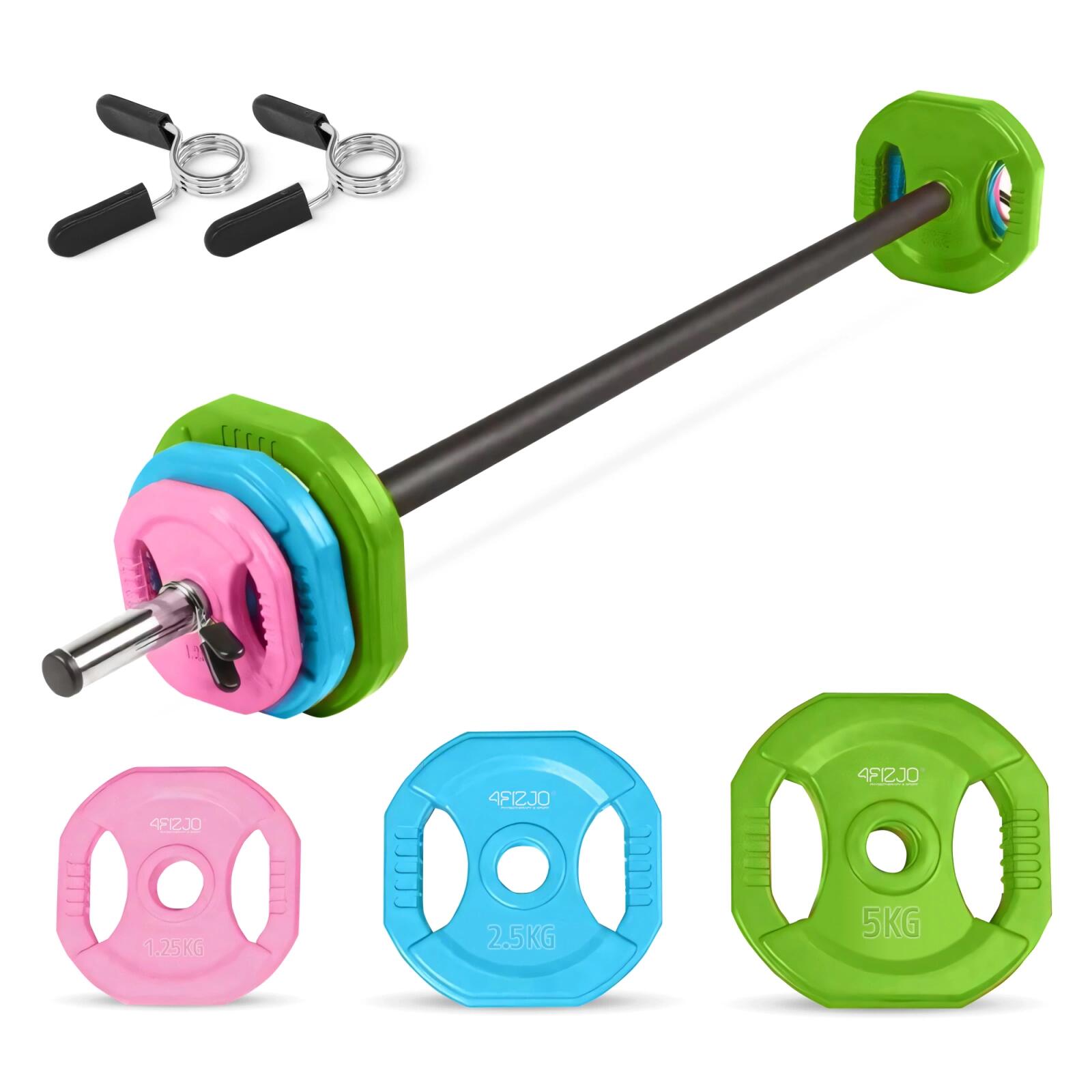 Sztanga treningowa z obciążeniem stalowym 4FIZJO FITNESS