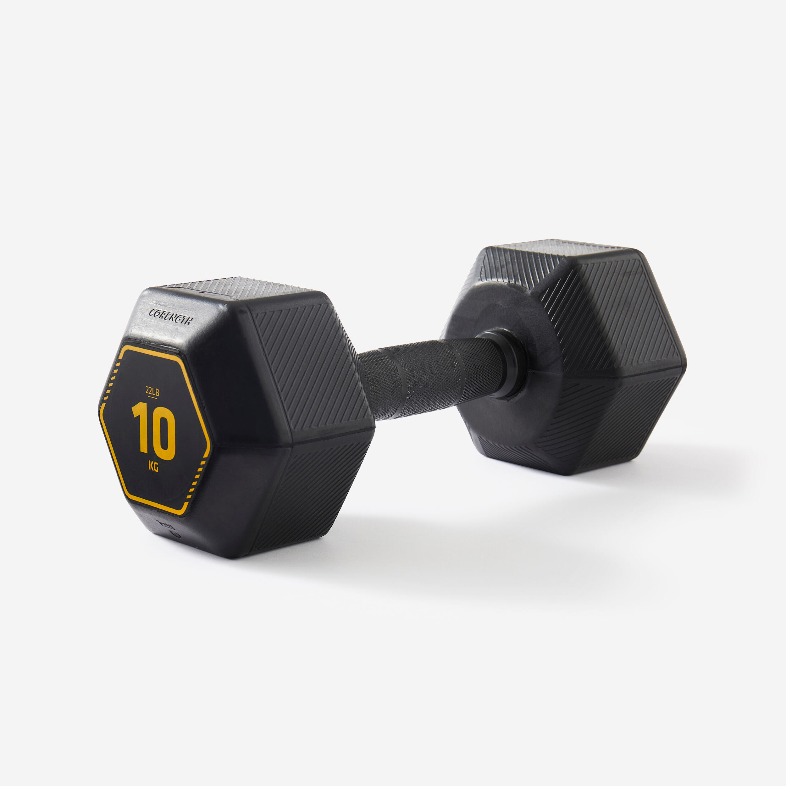 Hantla do cross treningu i treningu siłowego Corength Hex Dumbbell 10 kg.