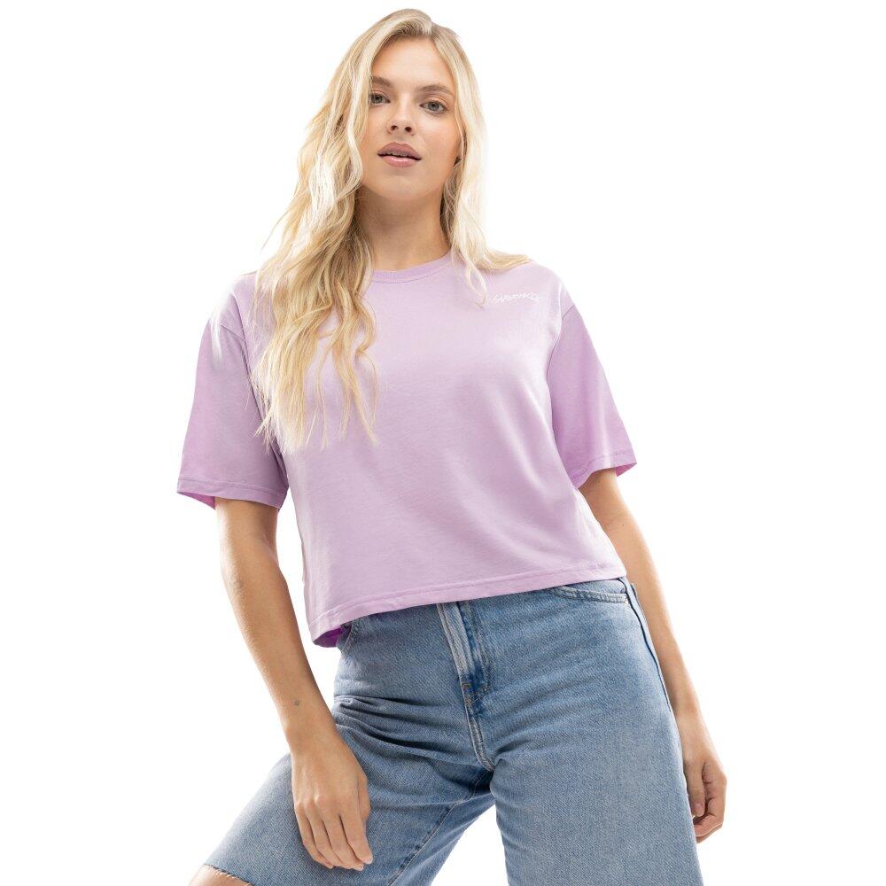 Damski luźny crop top Lifestyle Siroko IBZ Eivissa Lilac