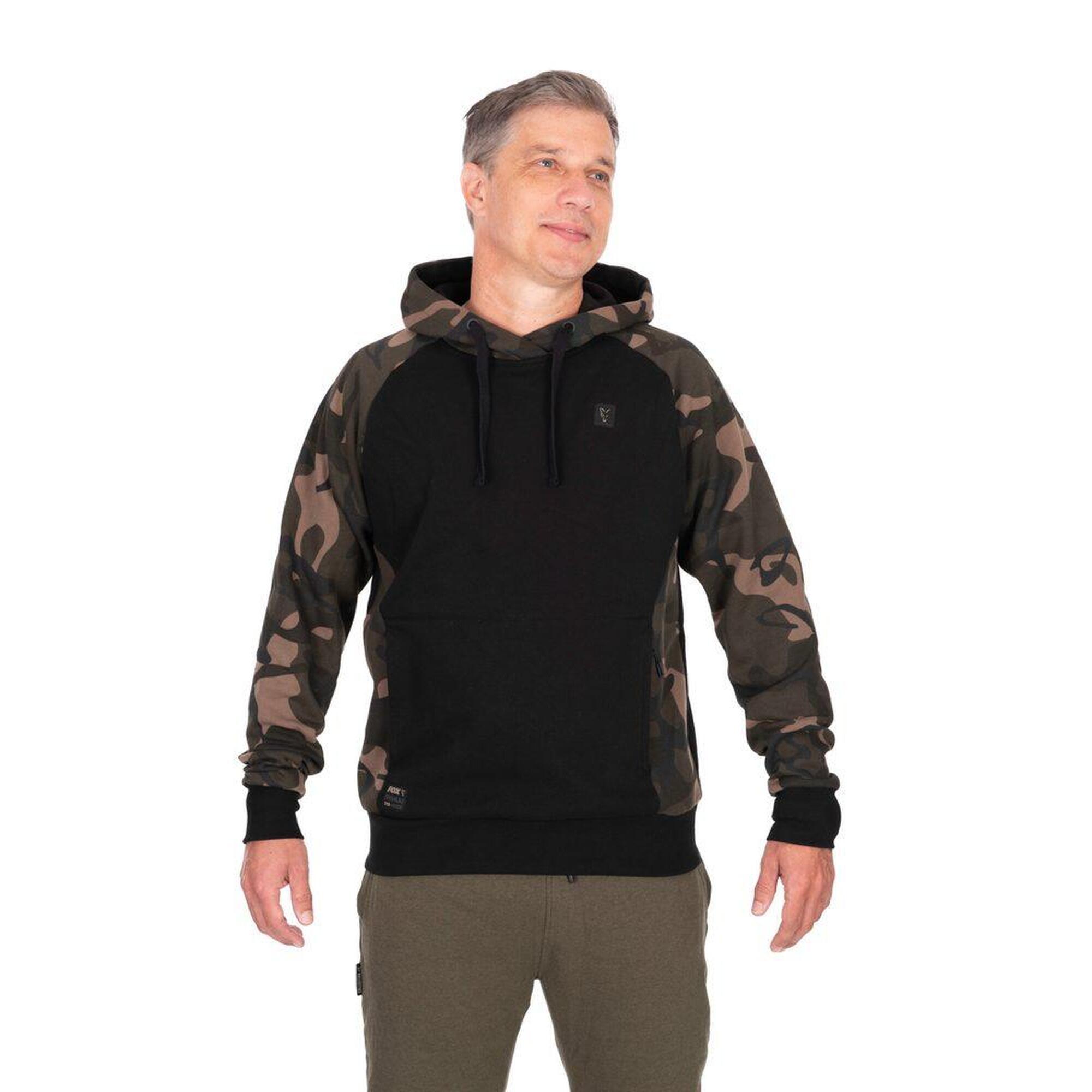 Bluza Z Kapturem Męska Wędkarska Fox Black Camo Premium 310 Hoodie