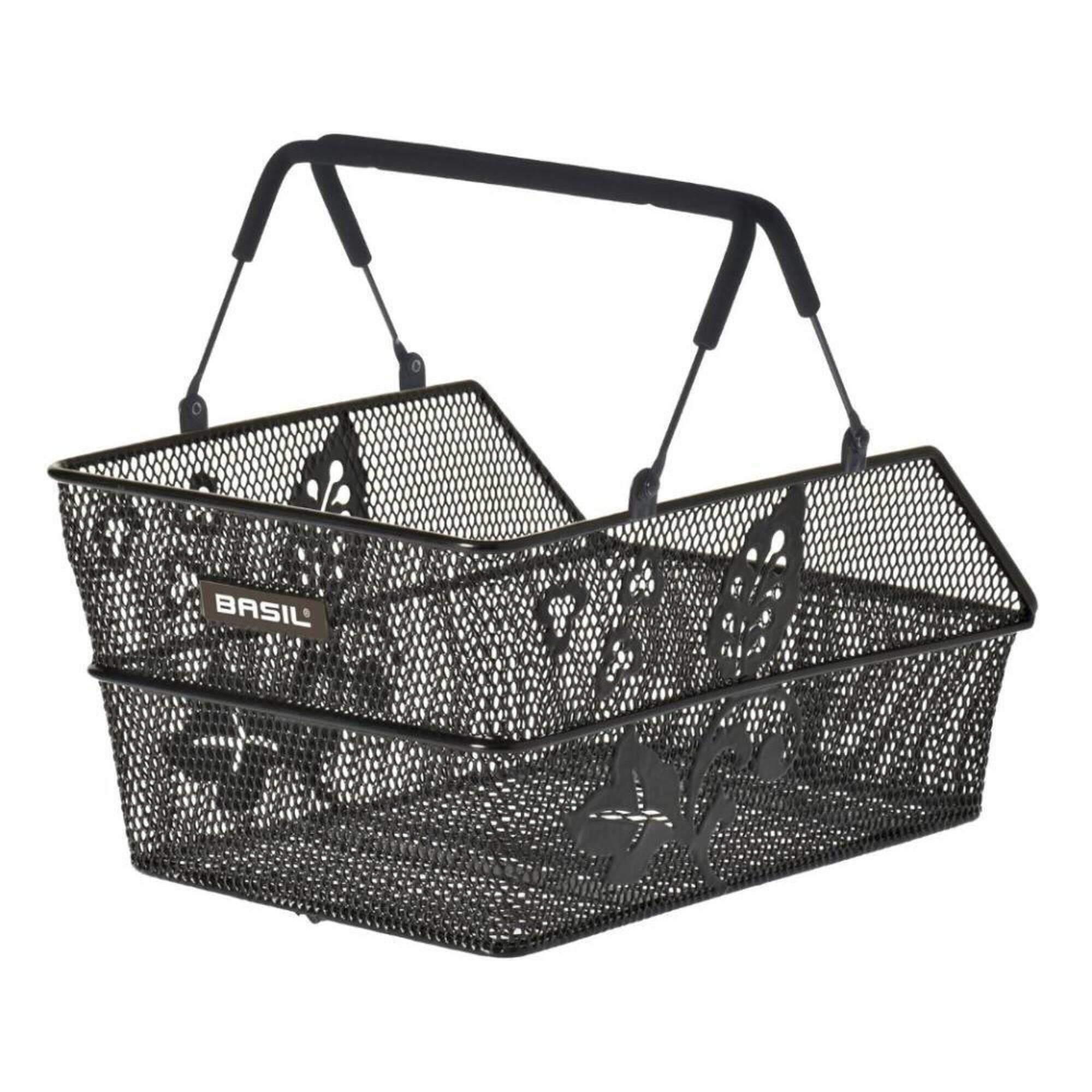 Kosz Rowerowy Cento S Flower Multi 36 X 26 X 18 Cm - Czarny