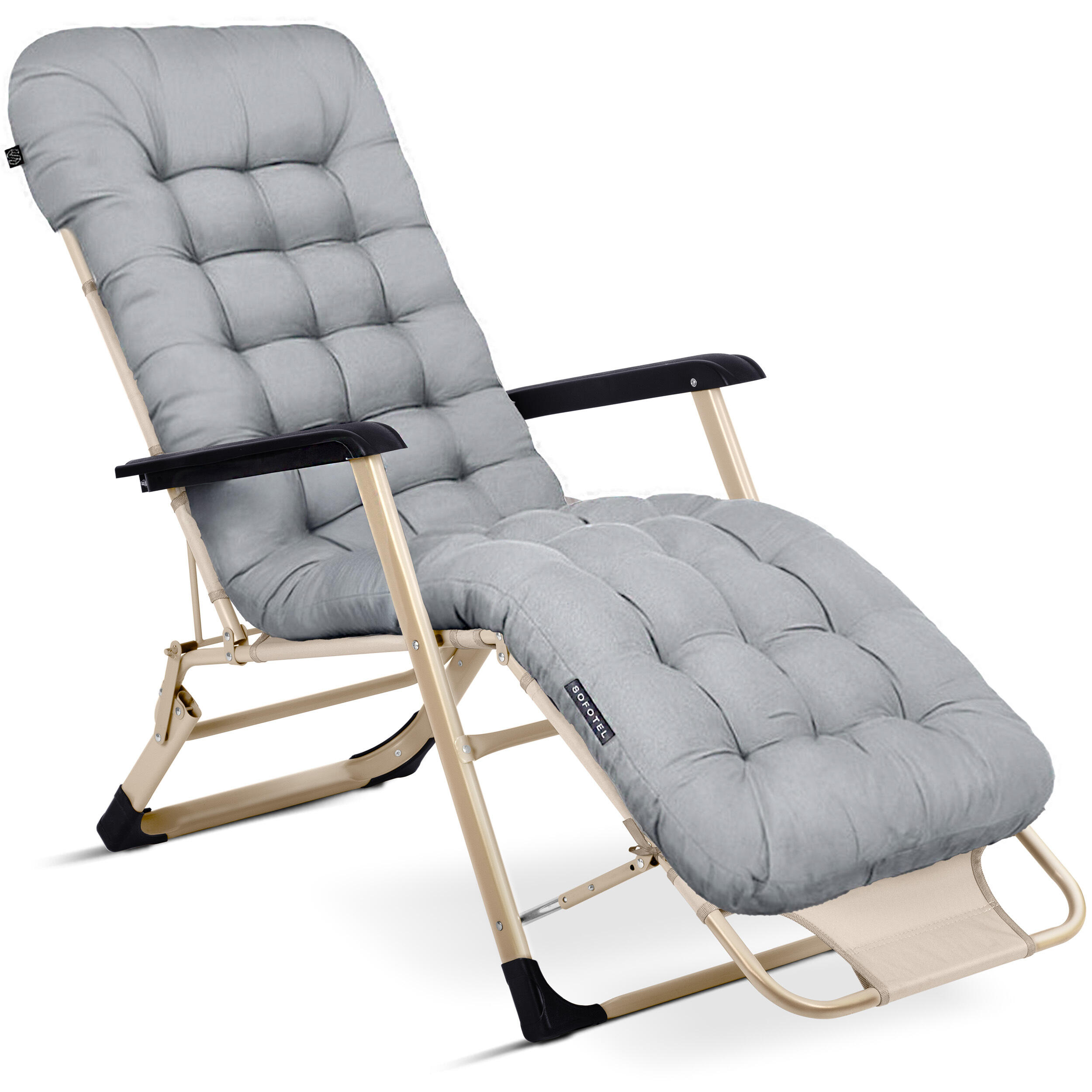 Leżak turystyczny plażowy składany z poduszką Sofotel