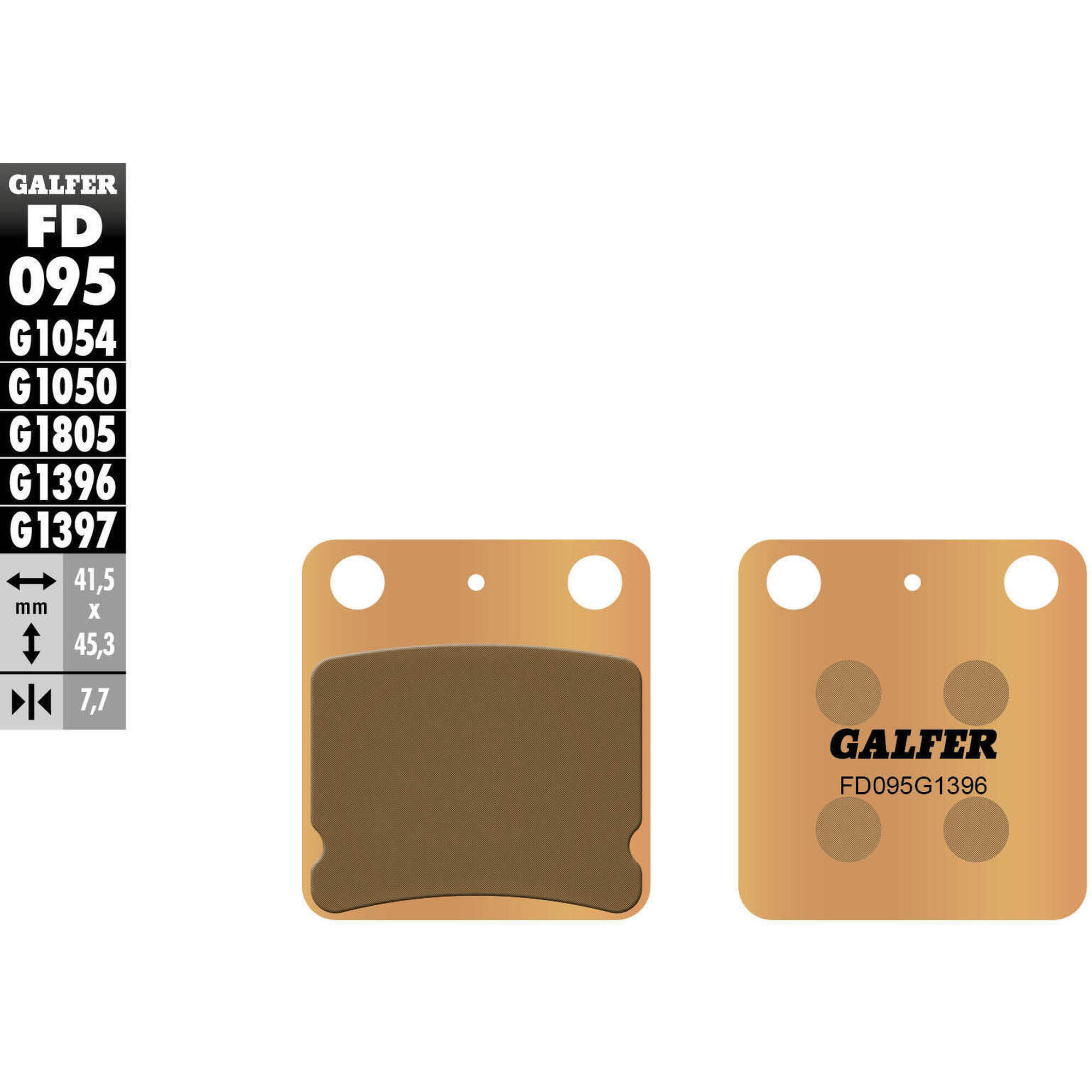 Klocki hamulcowe Galfer FD095 G1396 z metalu sinterowanego