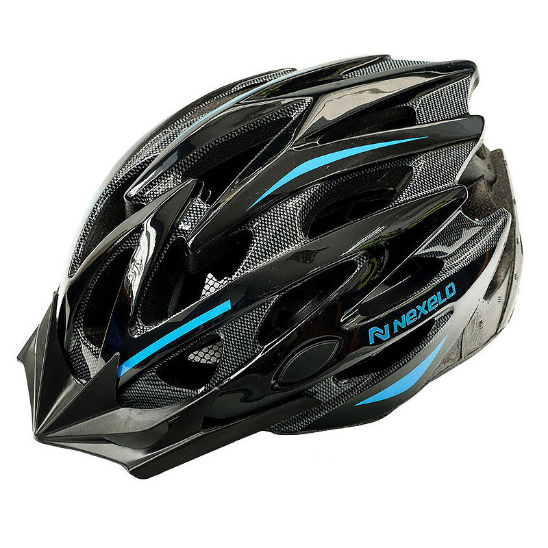 Kask rowerowy dla dorosłych z daszkiem Nexelo Straight Shiny regulowany