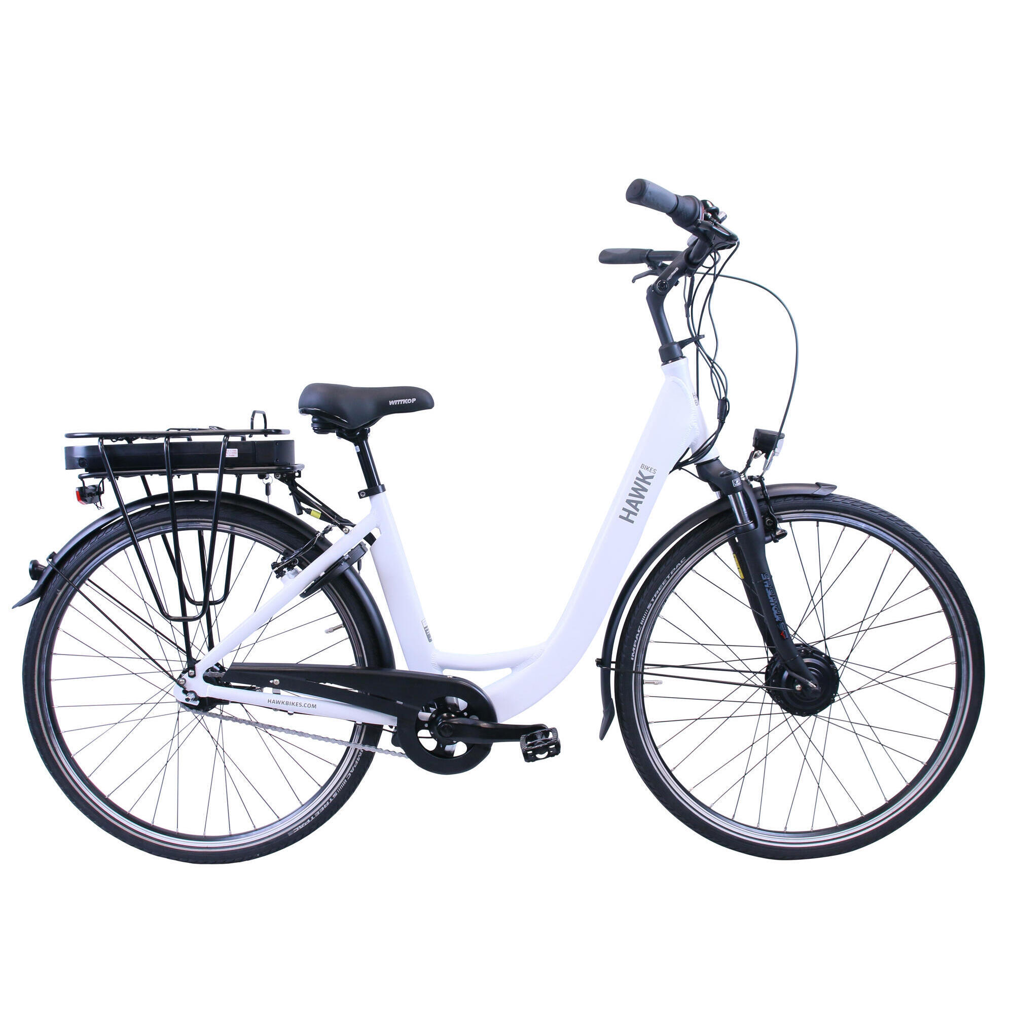 Rower Elektryczny 28" HAWK E-City Wave 46 cm Piano White