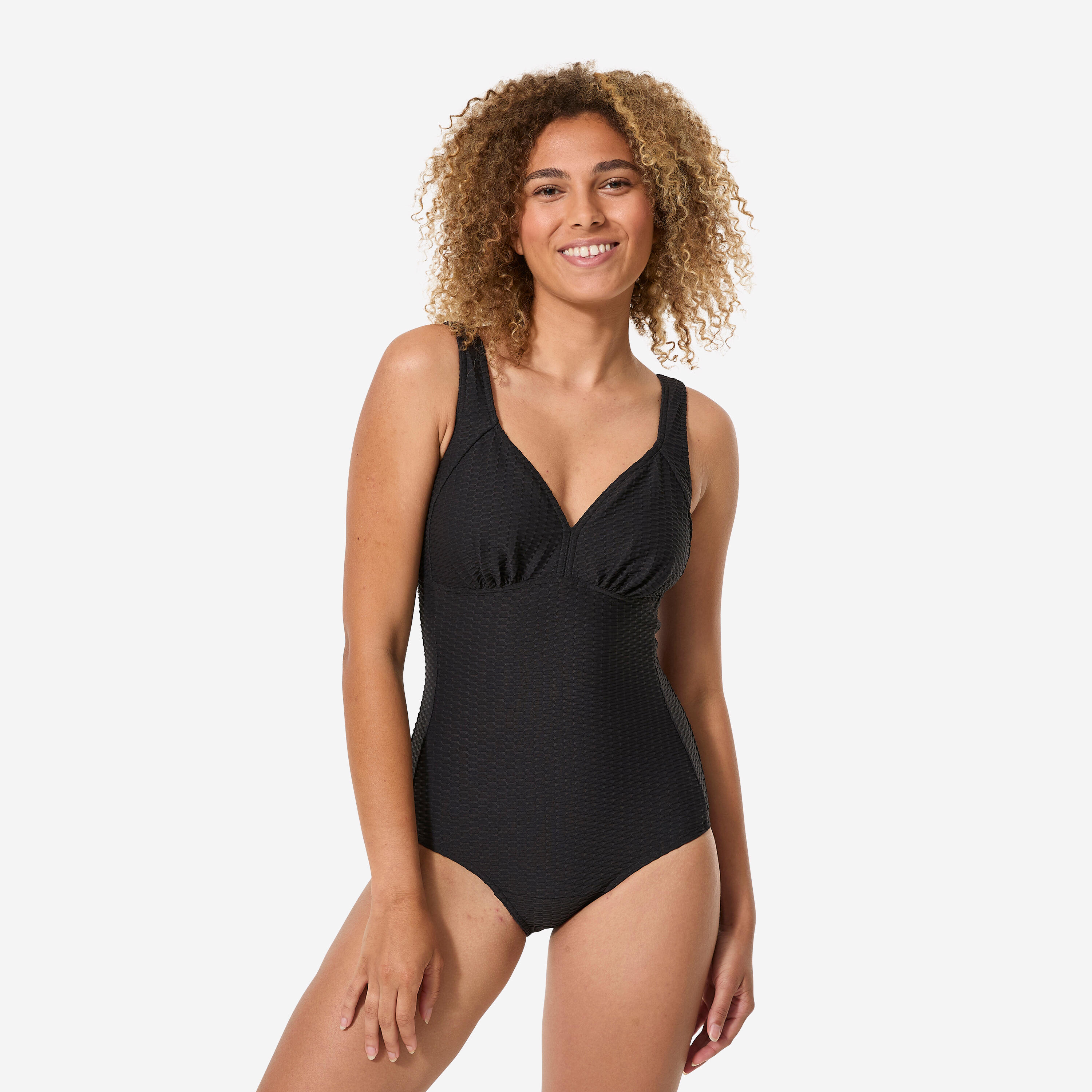 Strój jednoczęściowy pływacki damski Nabaiji Rosy gofrowany