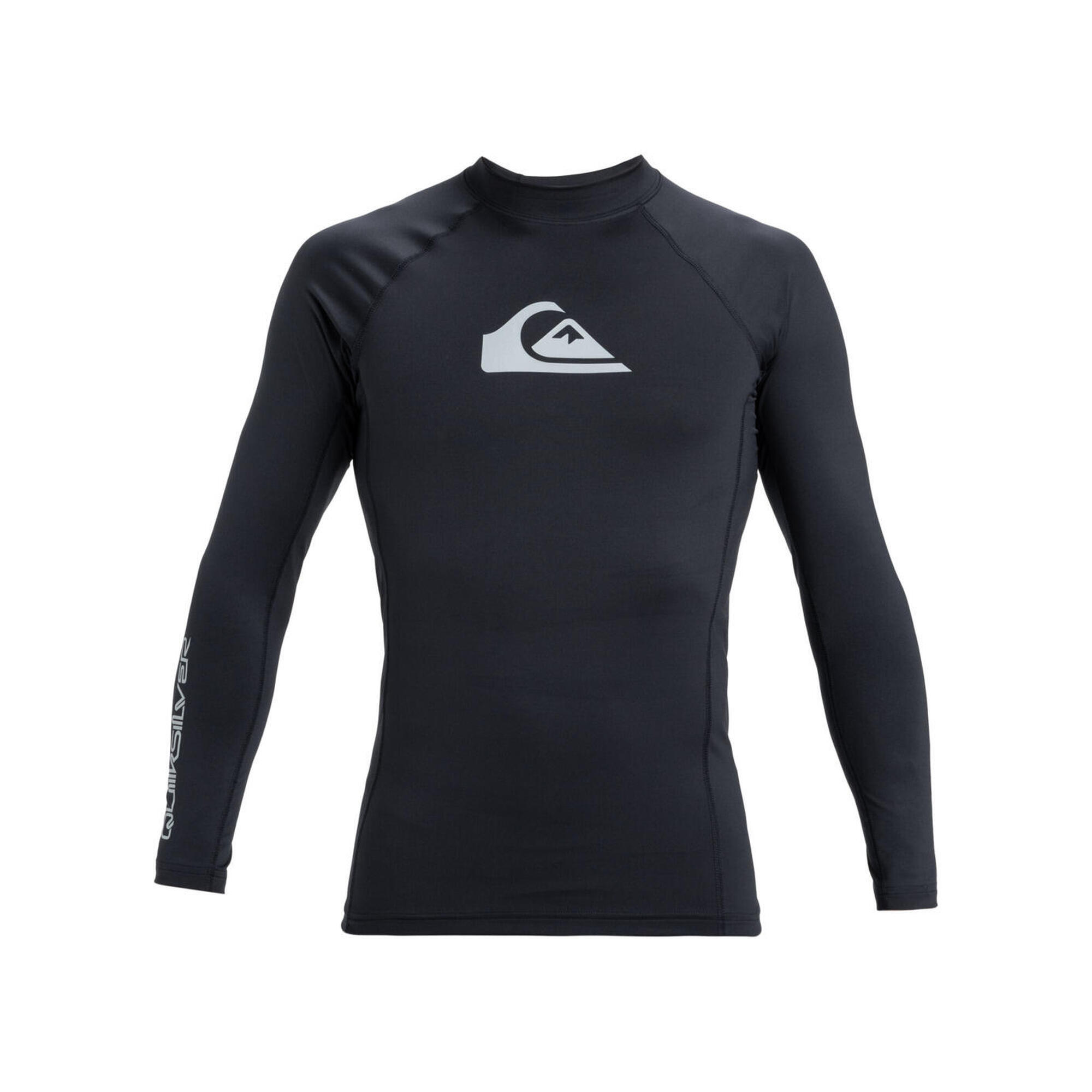 Koszulka surfingowa z długim rękawem UPF 50 dla Mężczyzn EVERYDAY Czarny