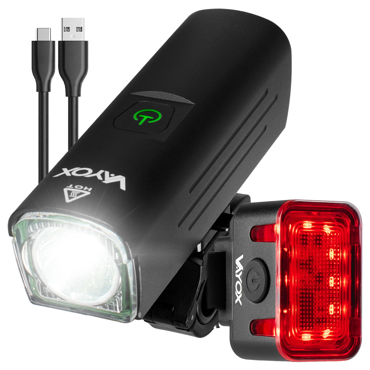 Zestaw lampek rowerowych VAYOX VA0046 + VA0152 przednia i tylna LED