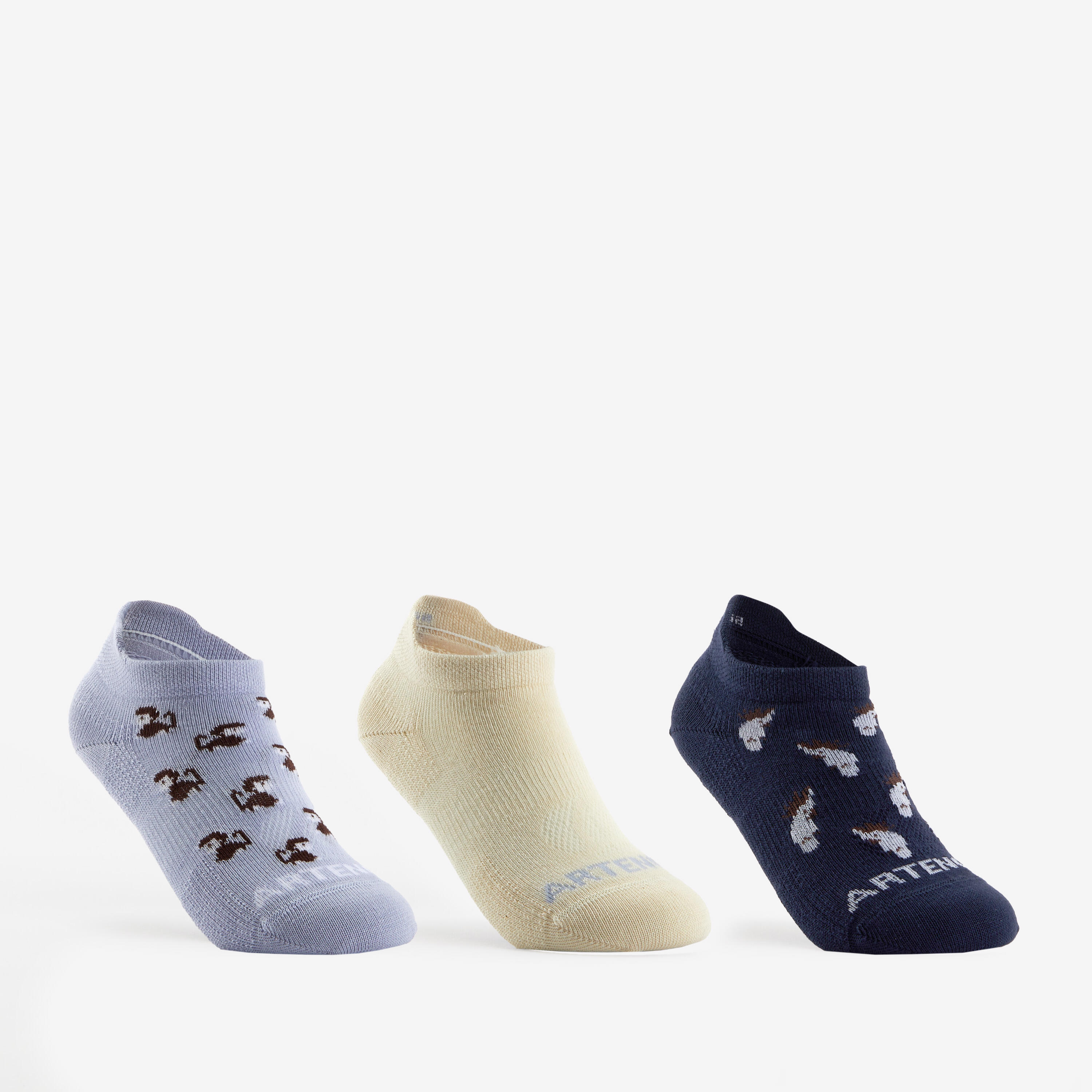 Skarpety sportowe tenis dla dzieci RS 160 Lowedge niskie 3 pary