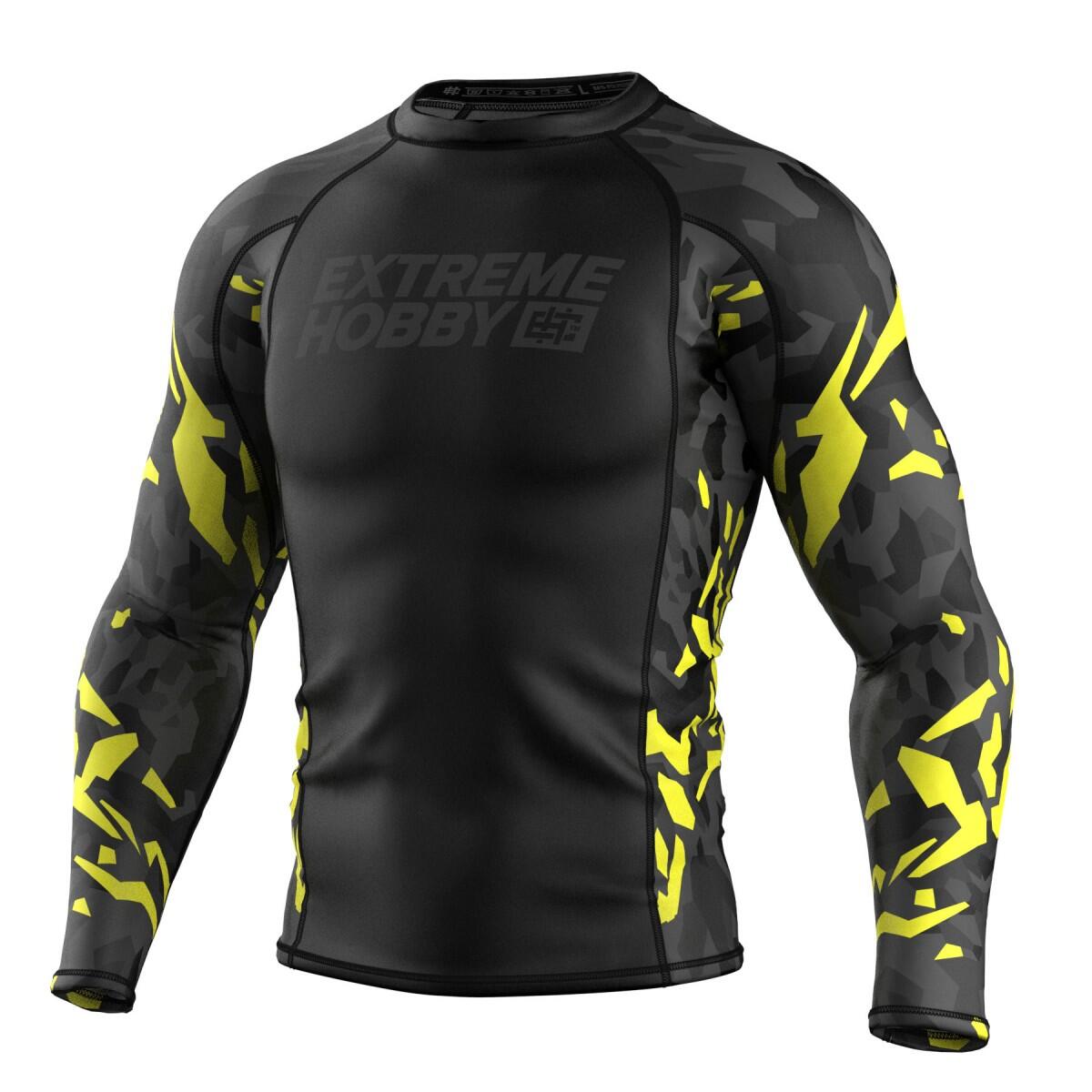 Koszulka sportowa męska Rashguard do MMA EXTREME HOBBY BLACK PANTHER