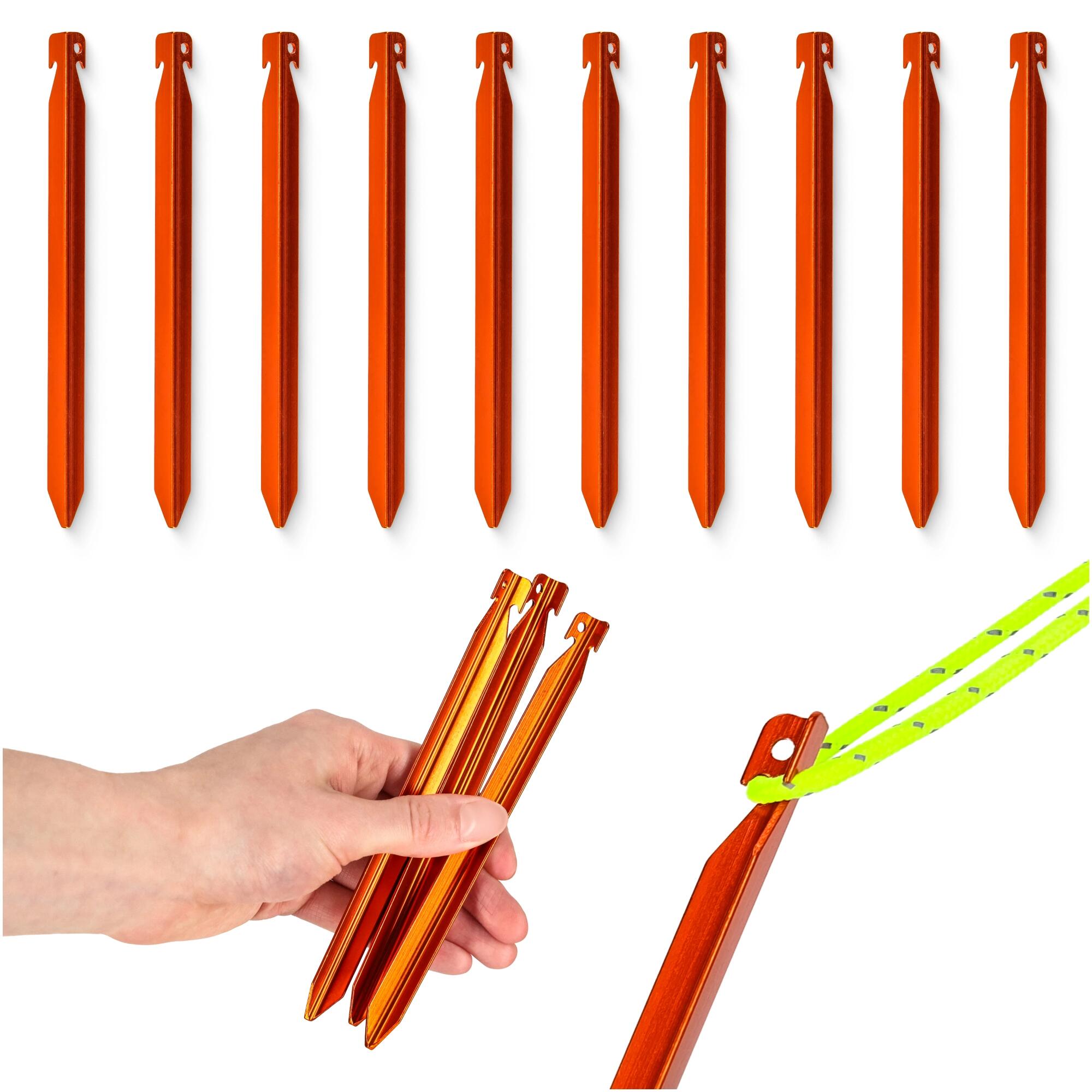 Śledzie aluminiowe do namiotu 18 cm V-kształtne 10 szt.