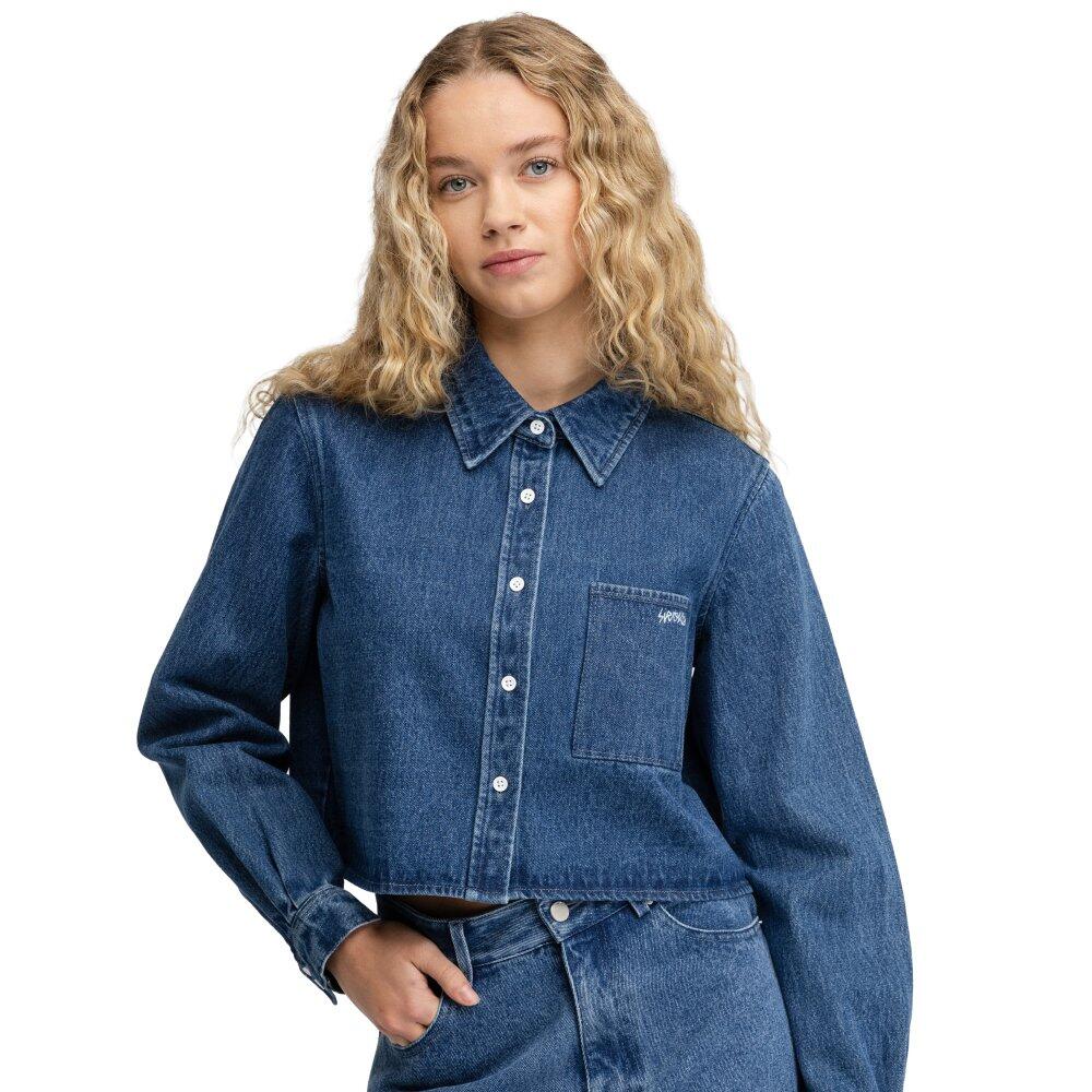 Damska koszula dżinsowa crop top Siroko Nimes-W Blue