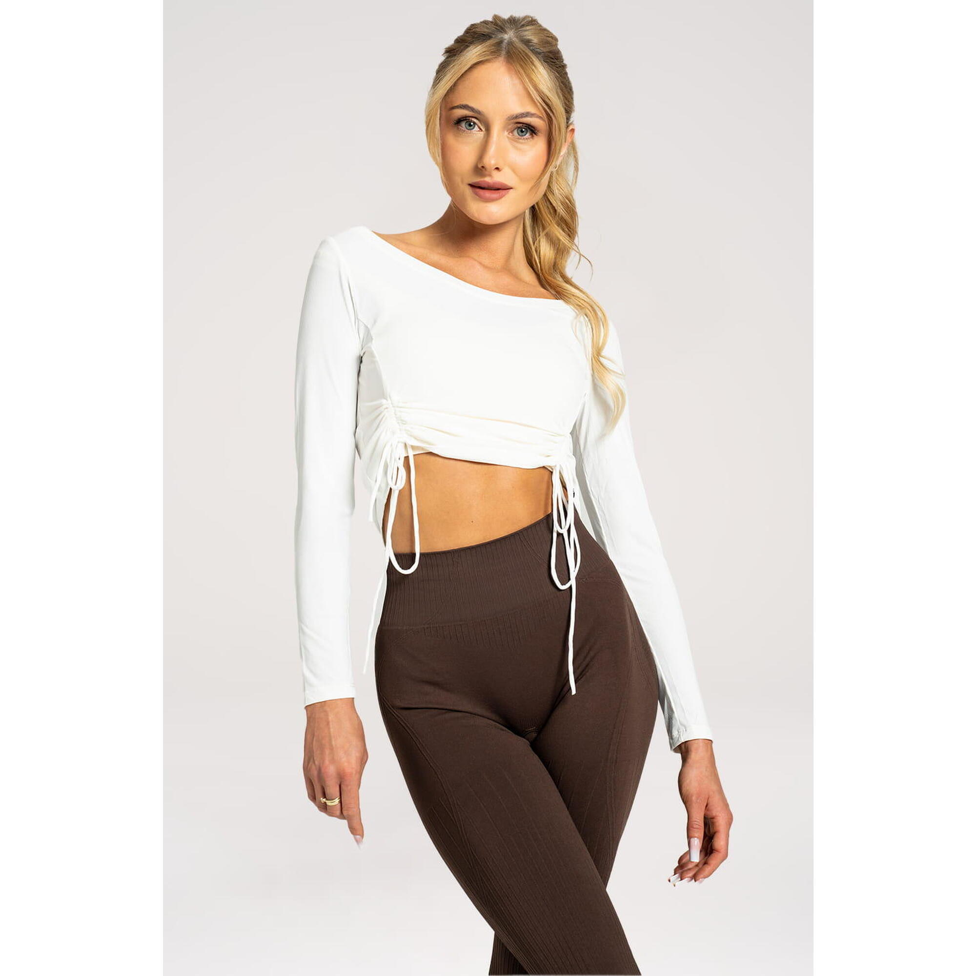 Koszulka fitness damska Gym Glamour regulowana z długimi rękawami