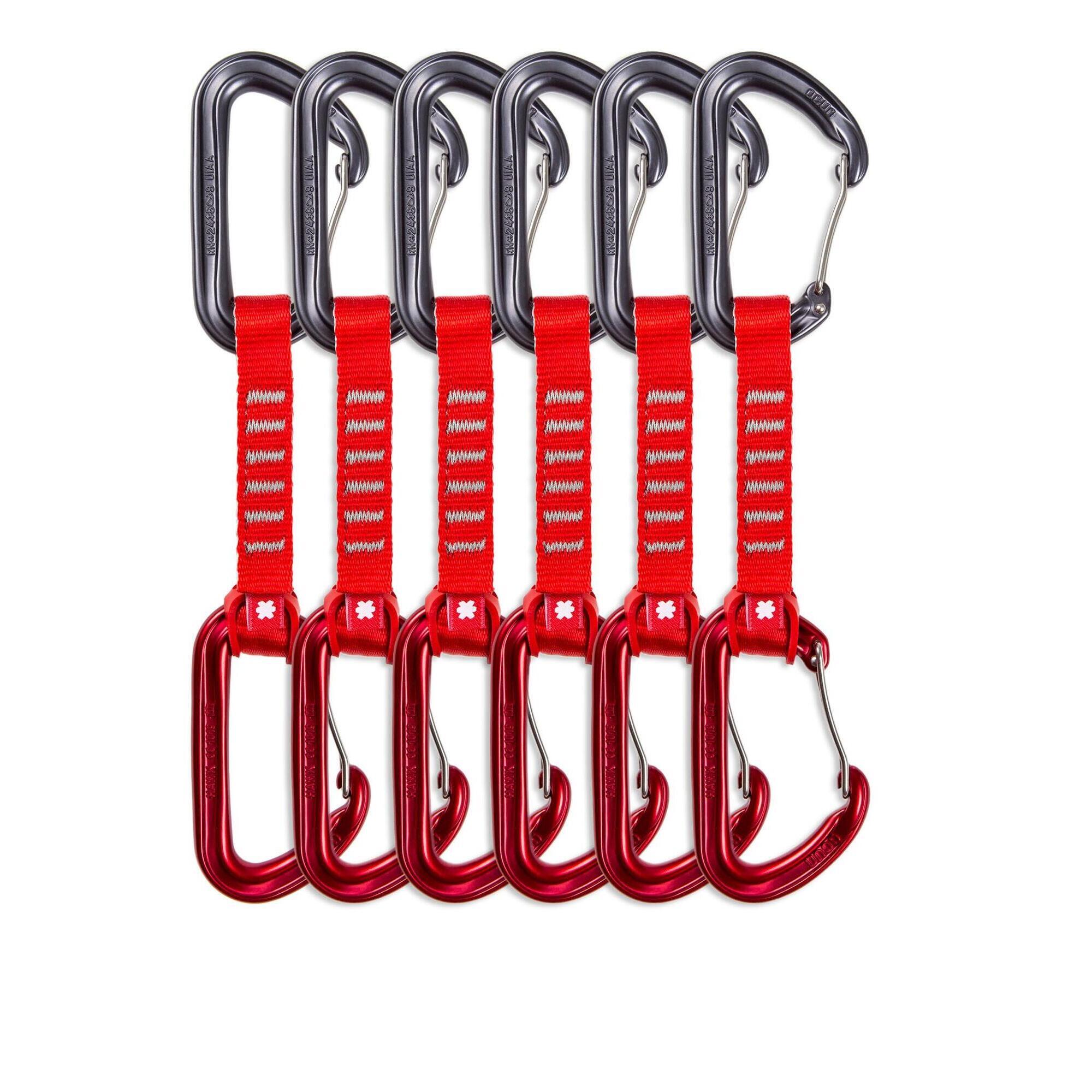 Ekspresy wspinaczkowe Ocun Hawk QD Wire Eco-Pes 16 mm 10 cm 6-pack - red