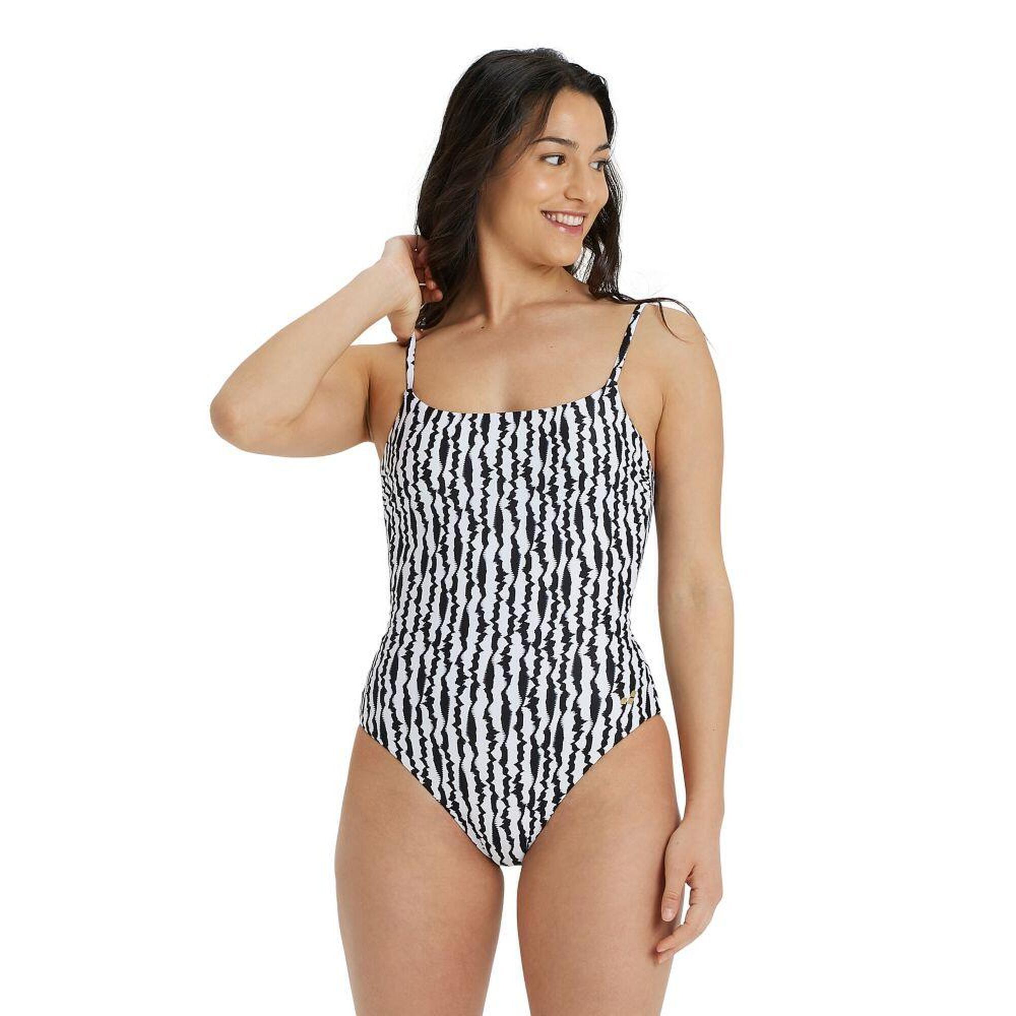 Strój kąpielowy damski jednoczęściowy basen otwarte plecy Arena Allover