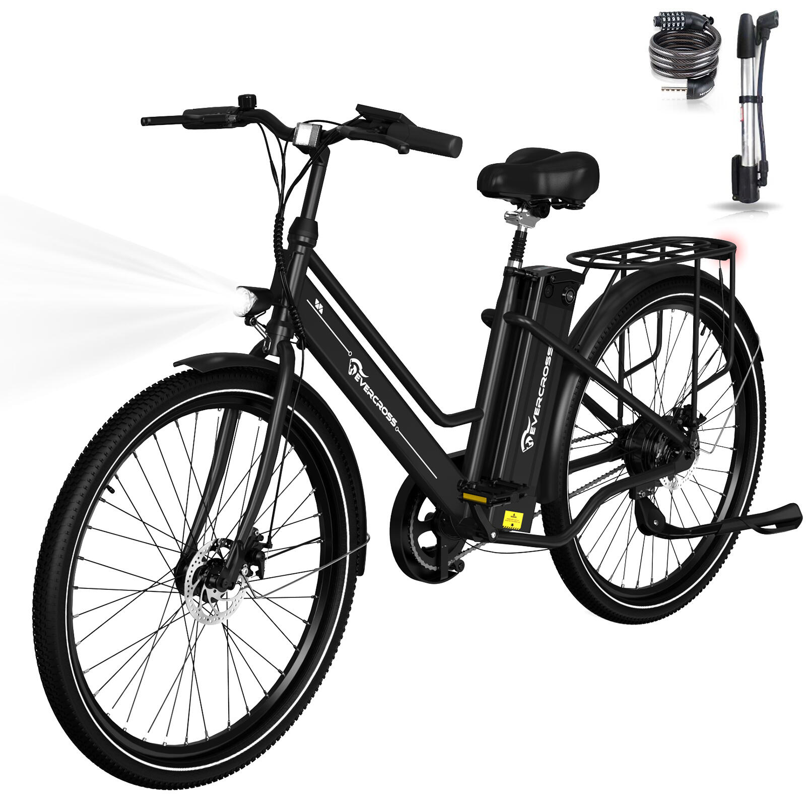 Rower elektryczny dla dorosłych z oponą 26'' 36V 15.6Ah APP EVERCROSS - EK8