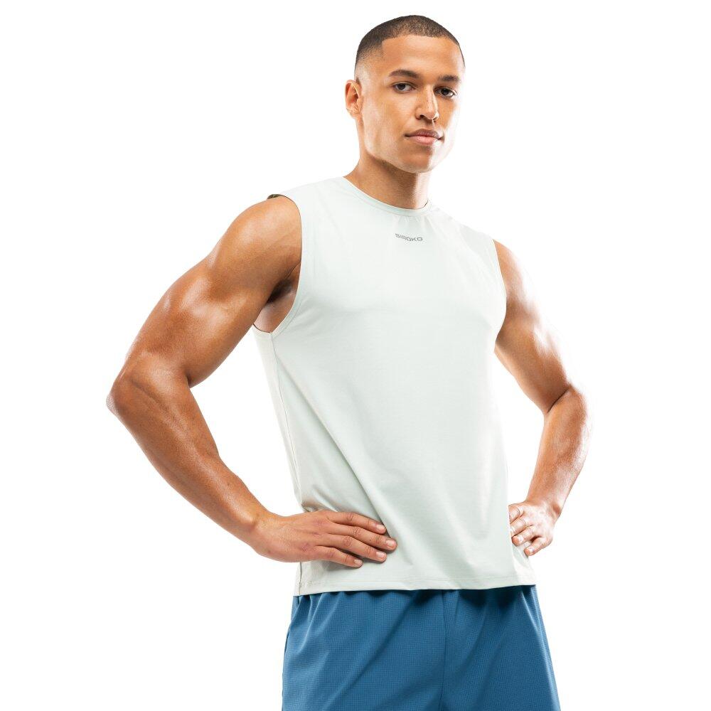 Męska koszulka do biegania bez rękawów Fitness Siroko Paine Mint