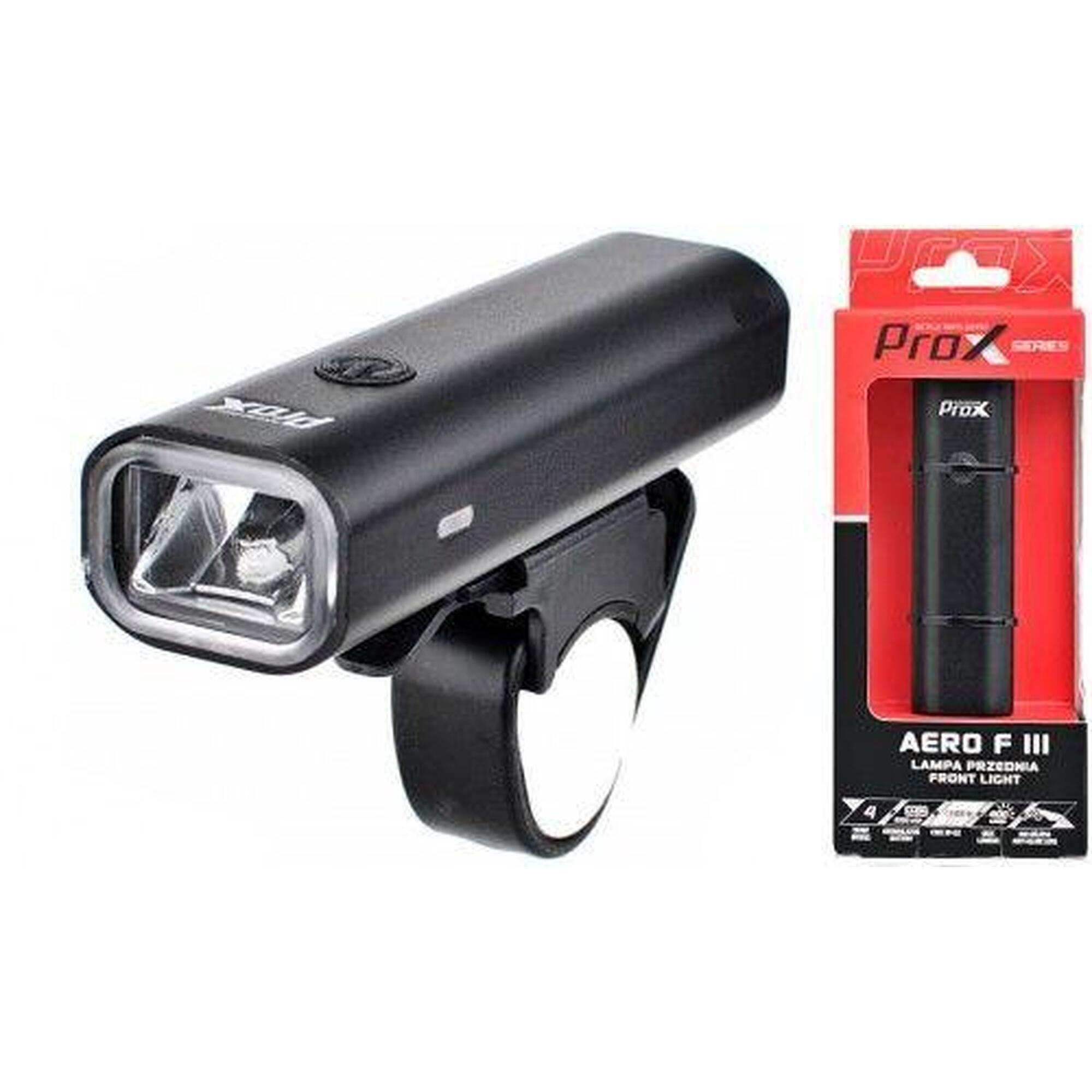 Lampa Przód Prox Aero F Iii Czarna 1-Led 400 Lm Usb 2000Mah