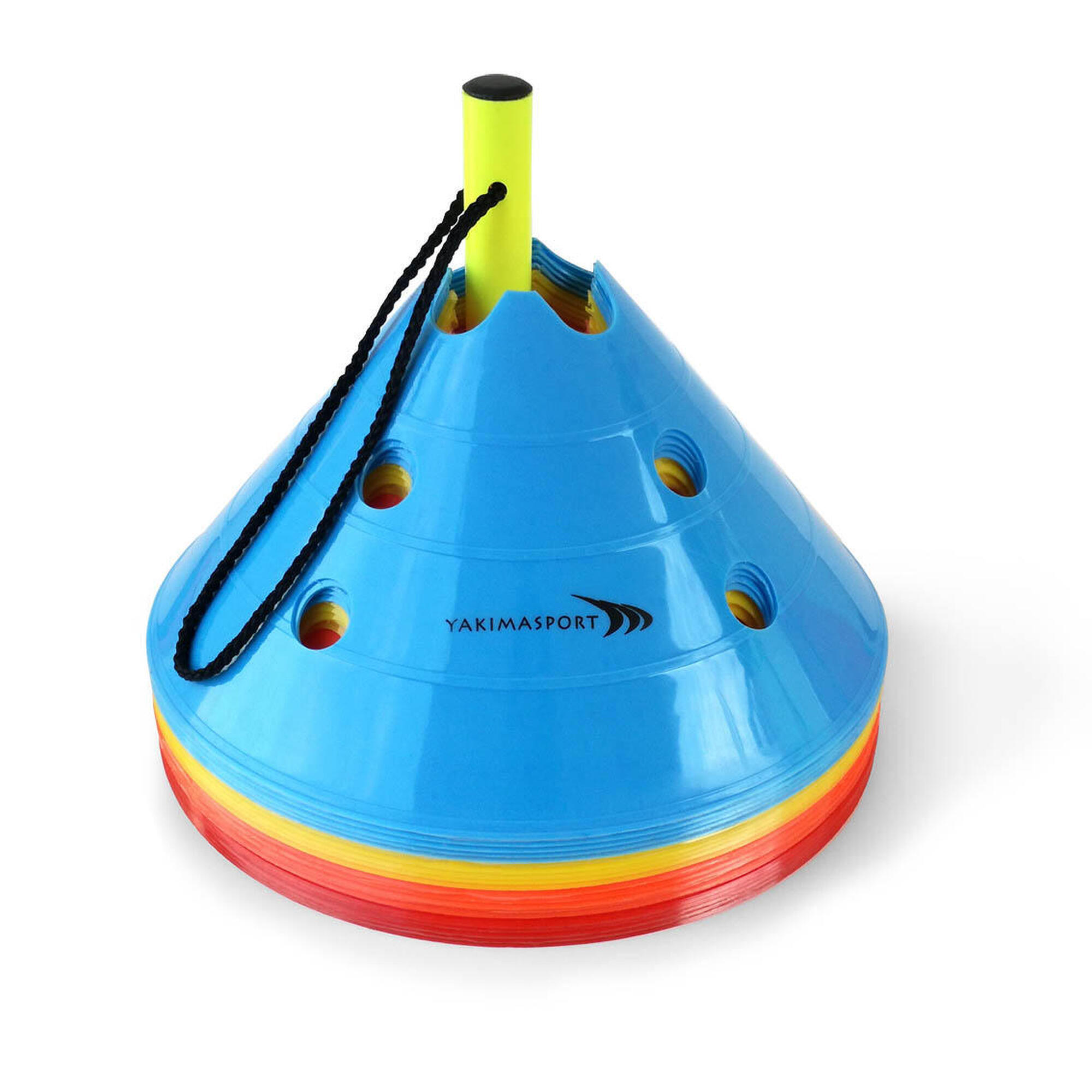 Wysepki treningowe Yakimasport zestaw 20 szt koordynacja szybkość + stojak