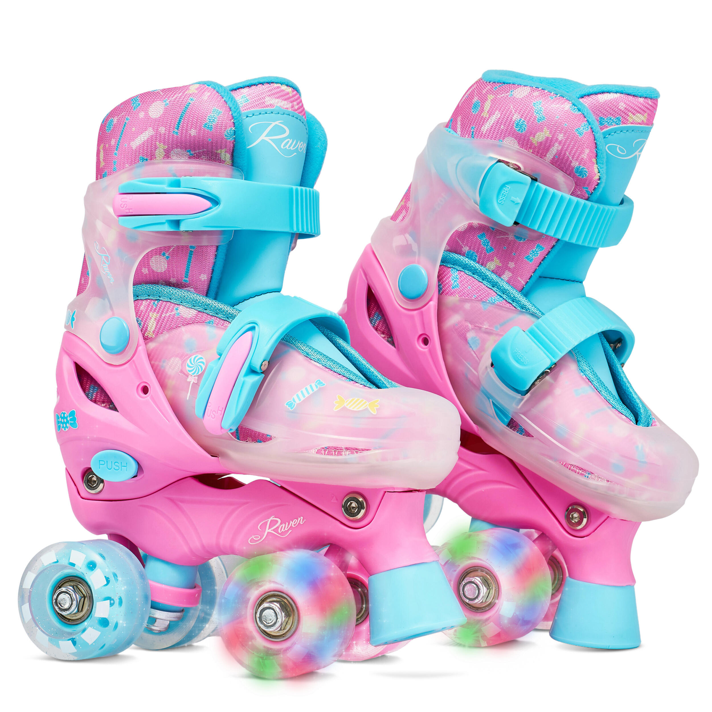 Wrotki Regulowane Raven Caramell Kółka LED