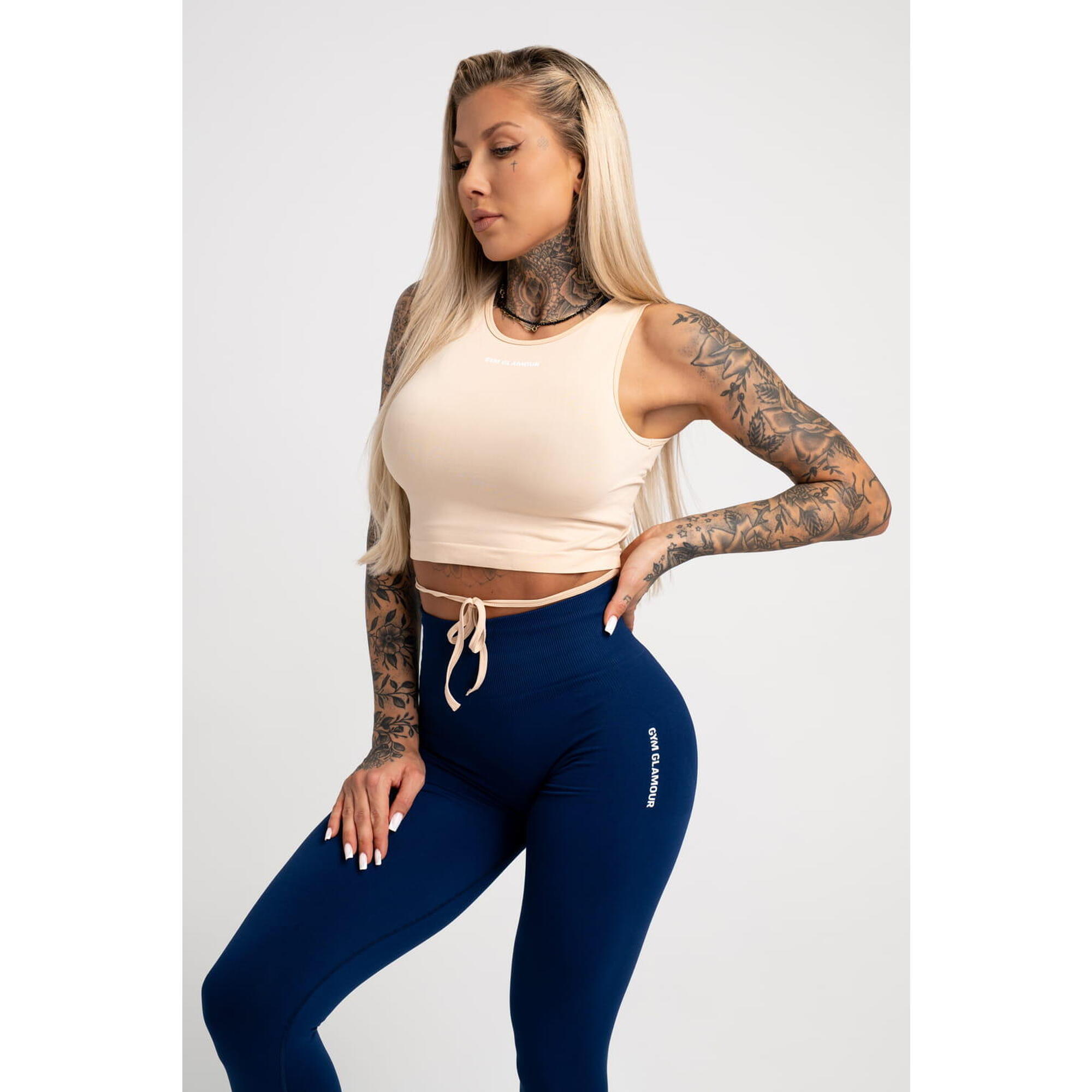 Top fitness damski Gym Glamour wiązany